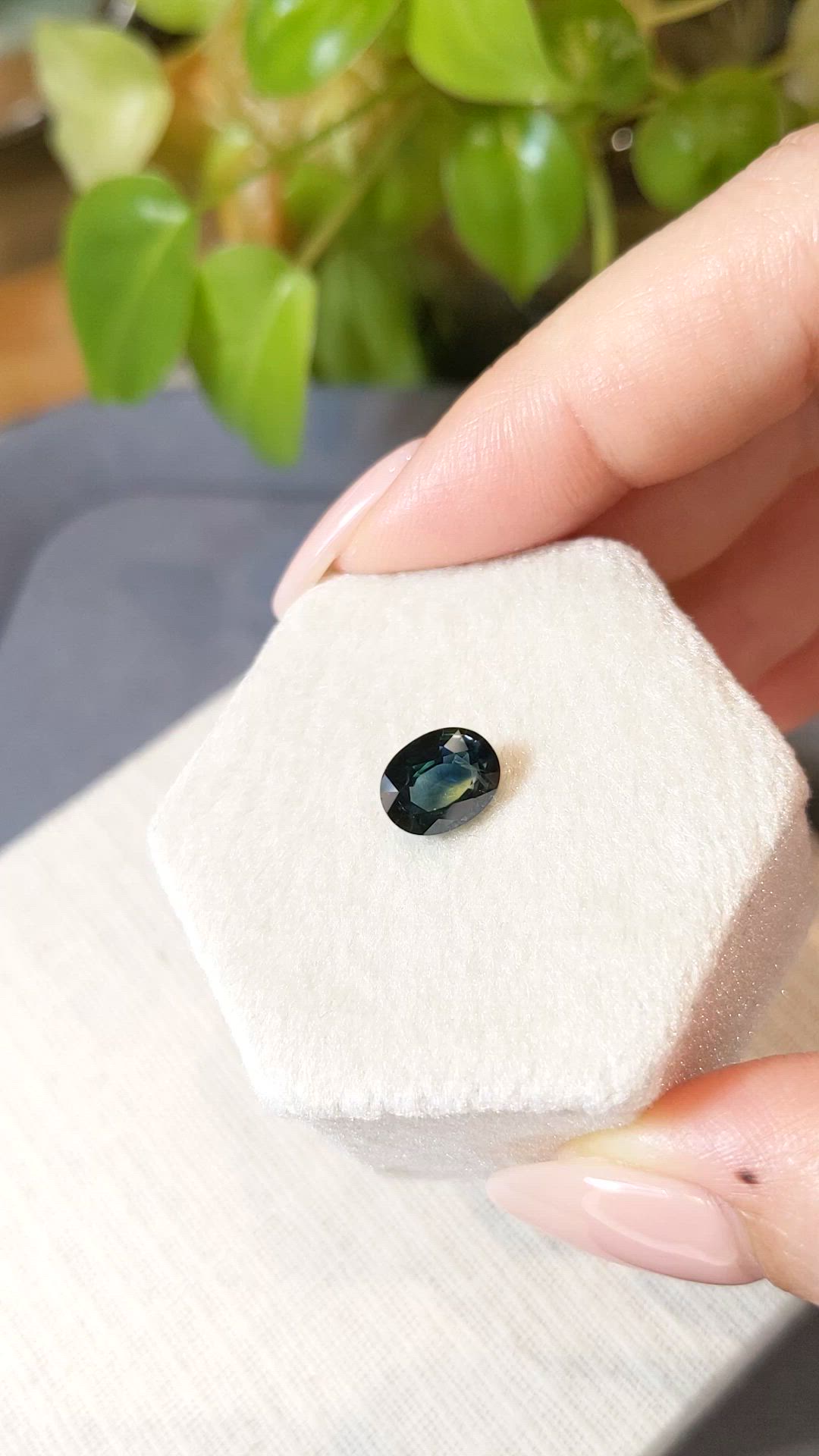 2.38 Ct. Bluish Green Sapphire from Ceylon (Sri Lanka) Size Video
