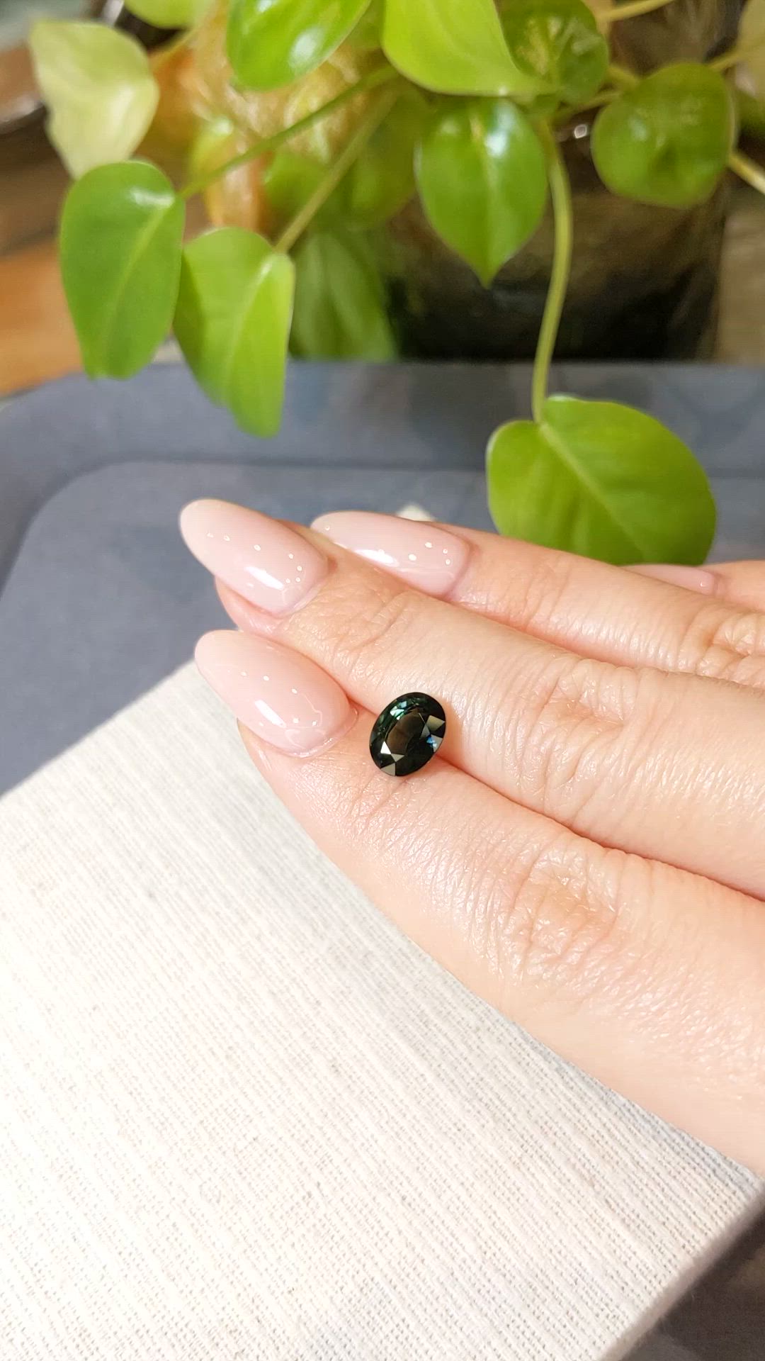 2.38 Ct. Bluish Green Sapphire from Ceylon (Sri Lanka) Size Video