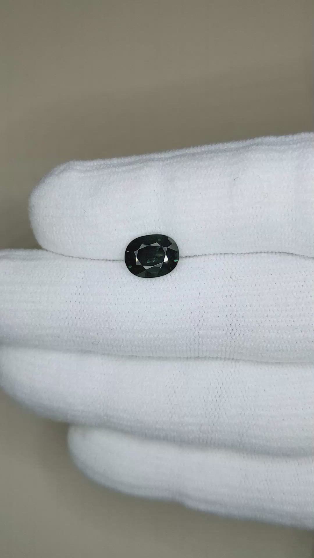 2.38 Ct. Bluish Green Sapphire from Ceylon (Sri Lanka) Size Video