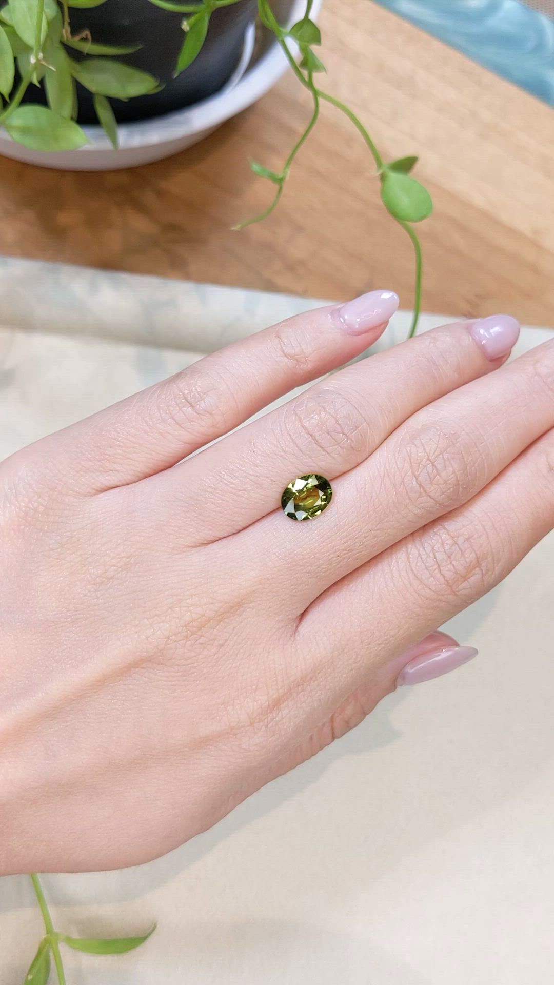 1.96 Ct. Greenish Yellow Sapphire from Ceylon (Sri Lanka) Size Video