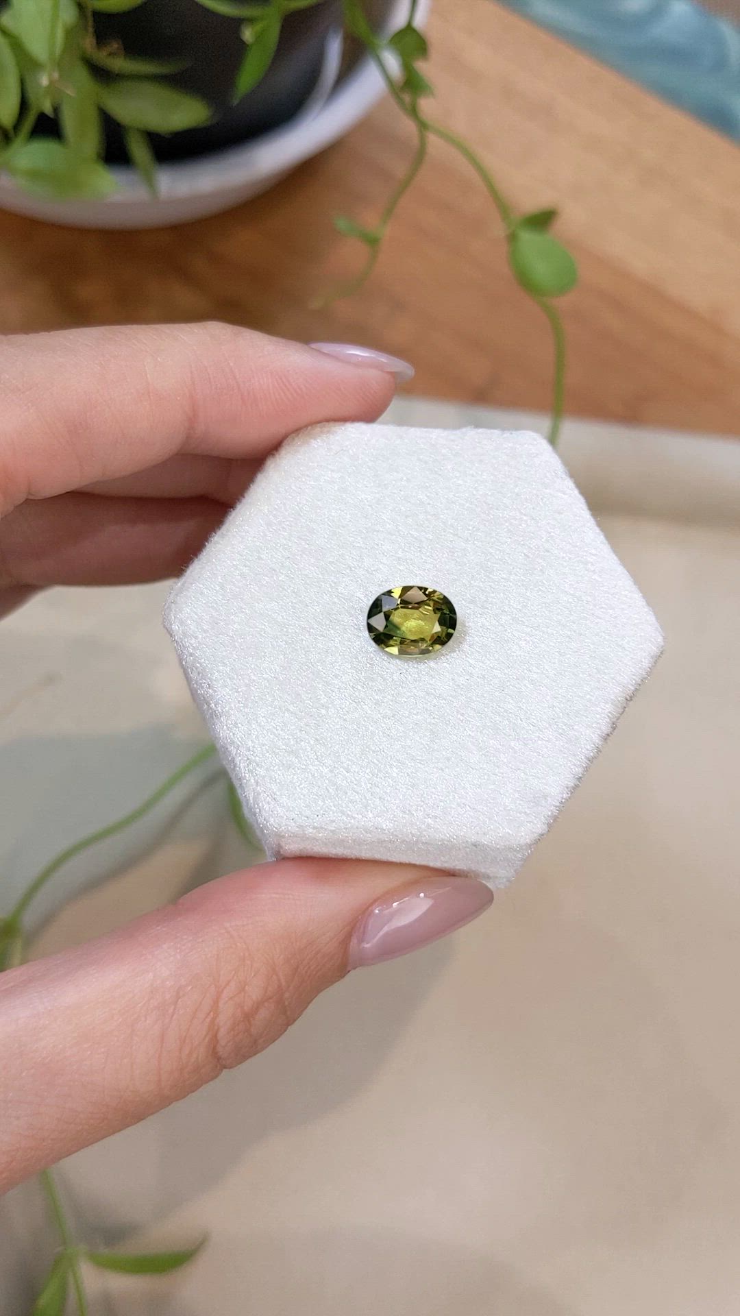 1.96 Ct. Greenish Yellow Sapphire from Ceylon (Sri Lanka) Size Video