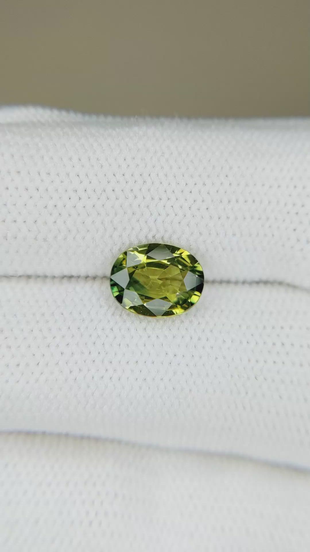 1.96 Ct. Greenish Yellow Sapphire from Ceylon (Sri Lanka) Size Video