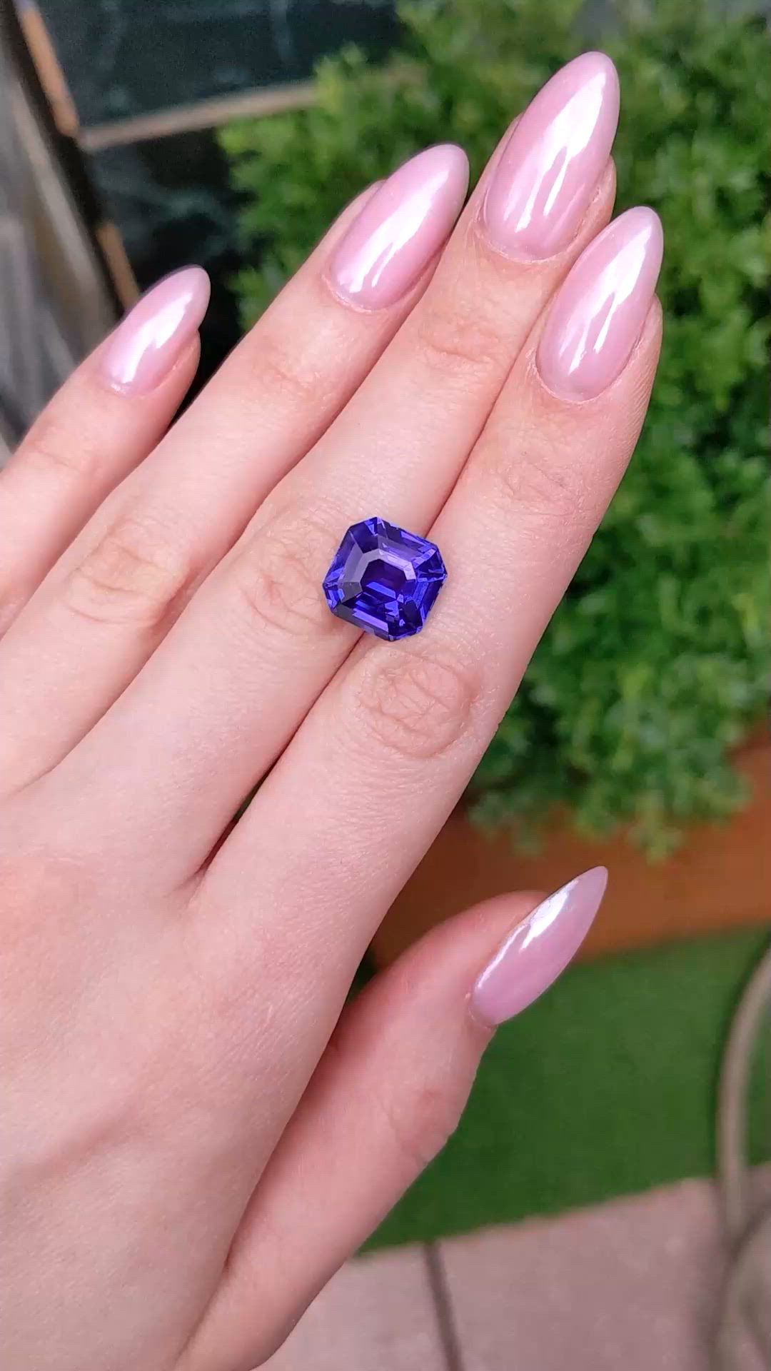 10.09 Ct. Bluish Purple Sapphire from Madagascar Size Video