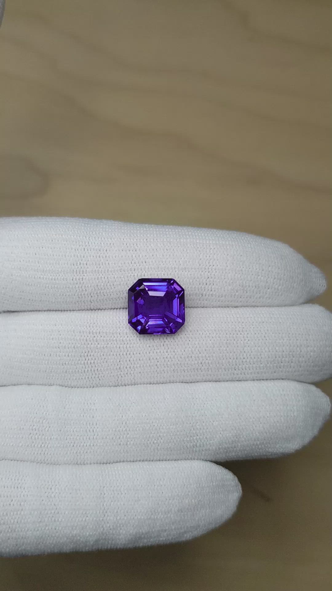10.09 Ct. Bluish Purple Sapphire from Madagascar Size Video