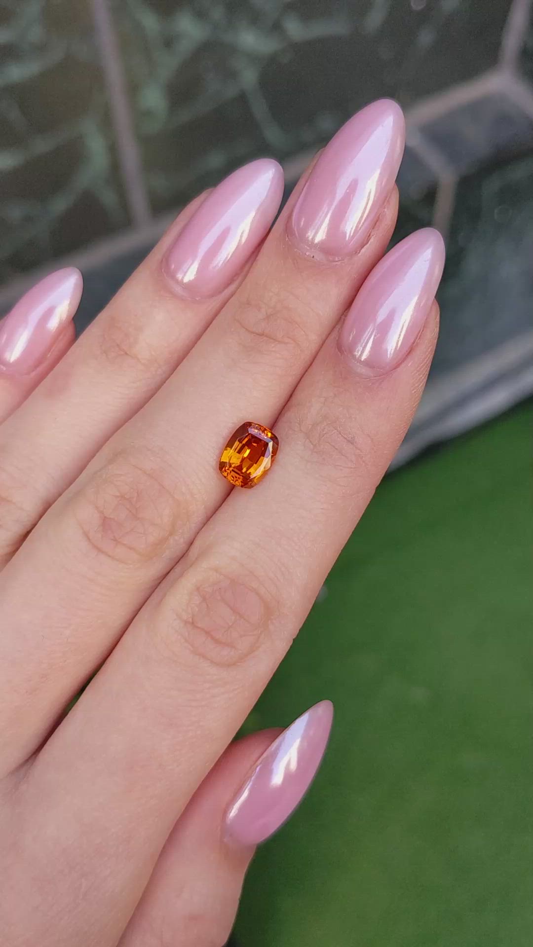 2.34 Ct. Yellowish Orange Sapphire from Ceylon (Sri Lanka) Size Video