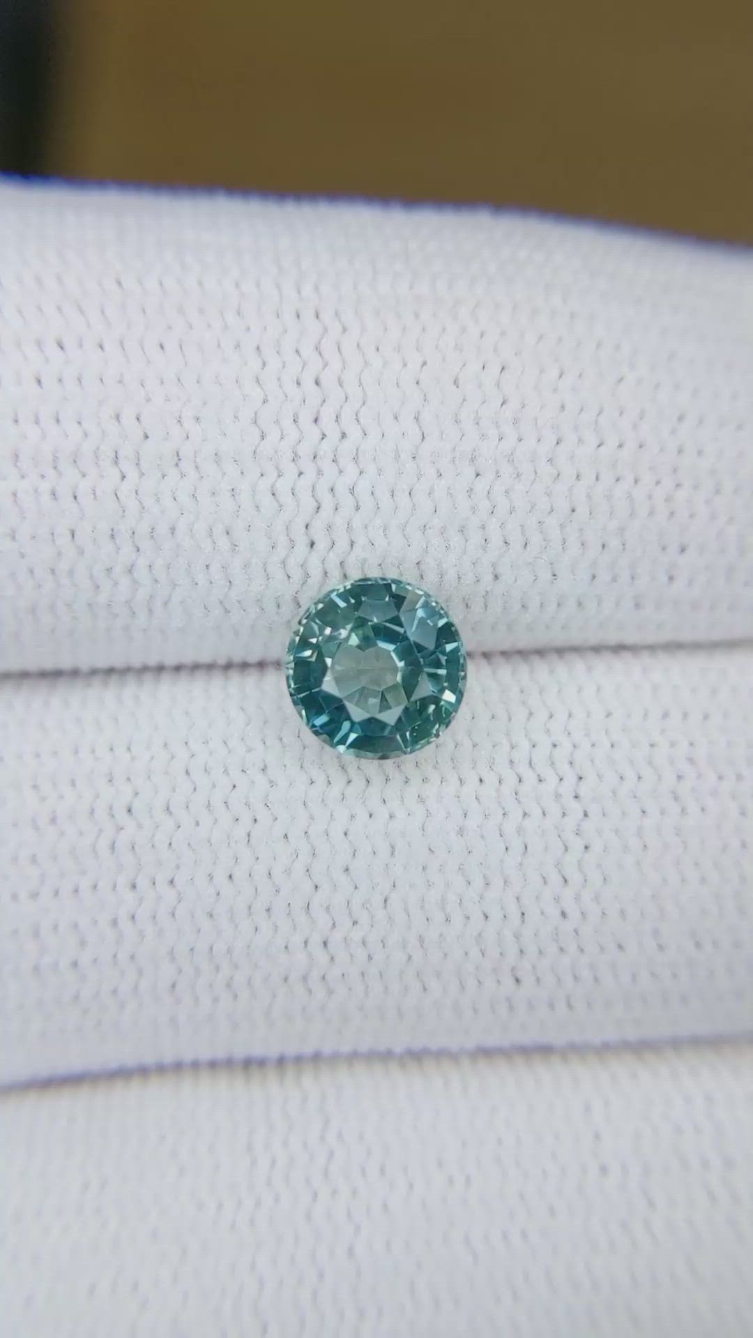 1.64 Ct. Greenish Blue Sapphire from Madagascar Size Video