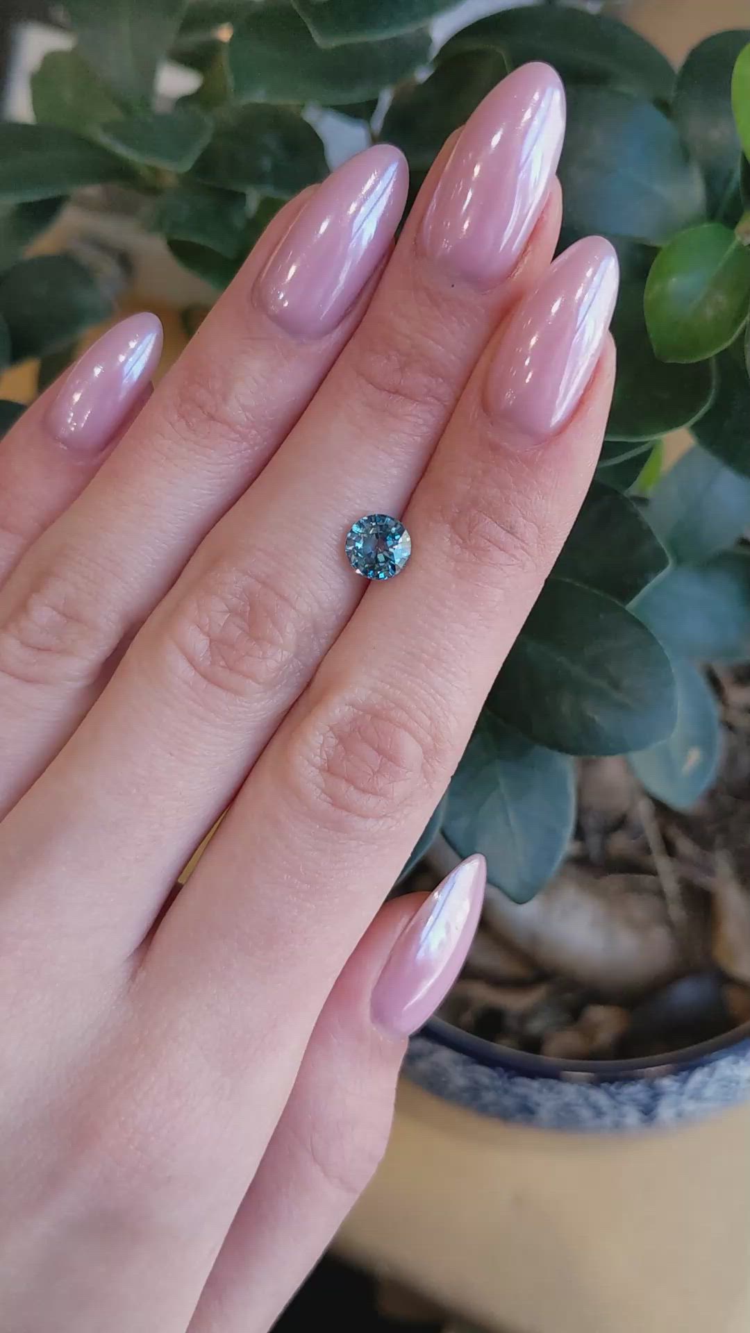 1.64 Ct. Greenish Blue Sapphire from Madagascar Size Video