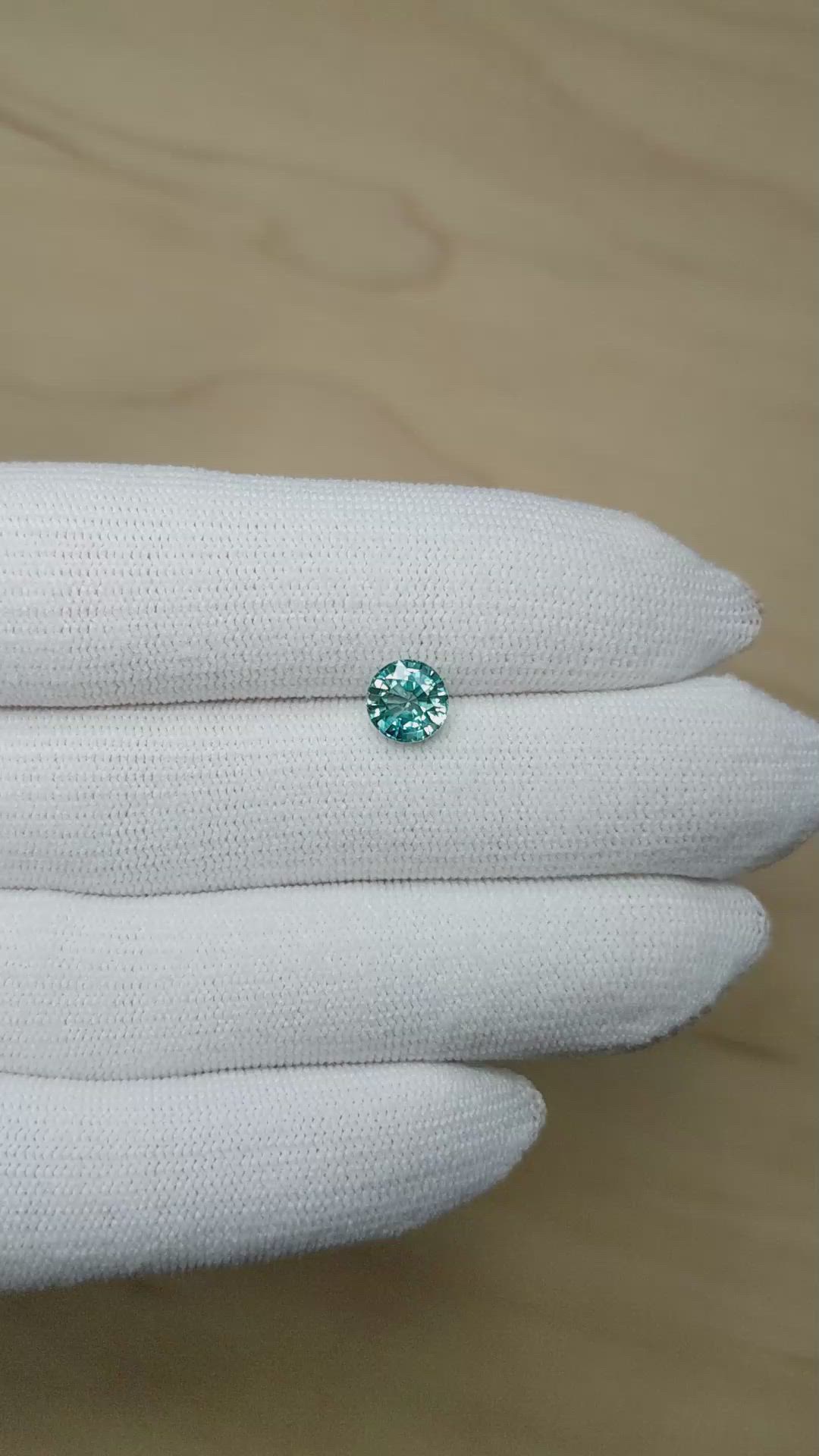 1.64 Ct. Greenish Blue Sapphire from Madagascar Size Video