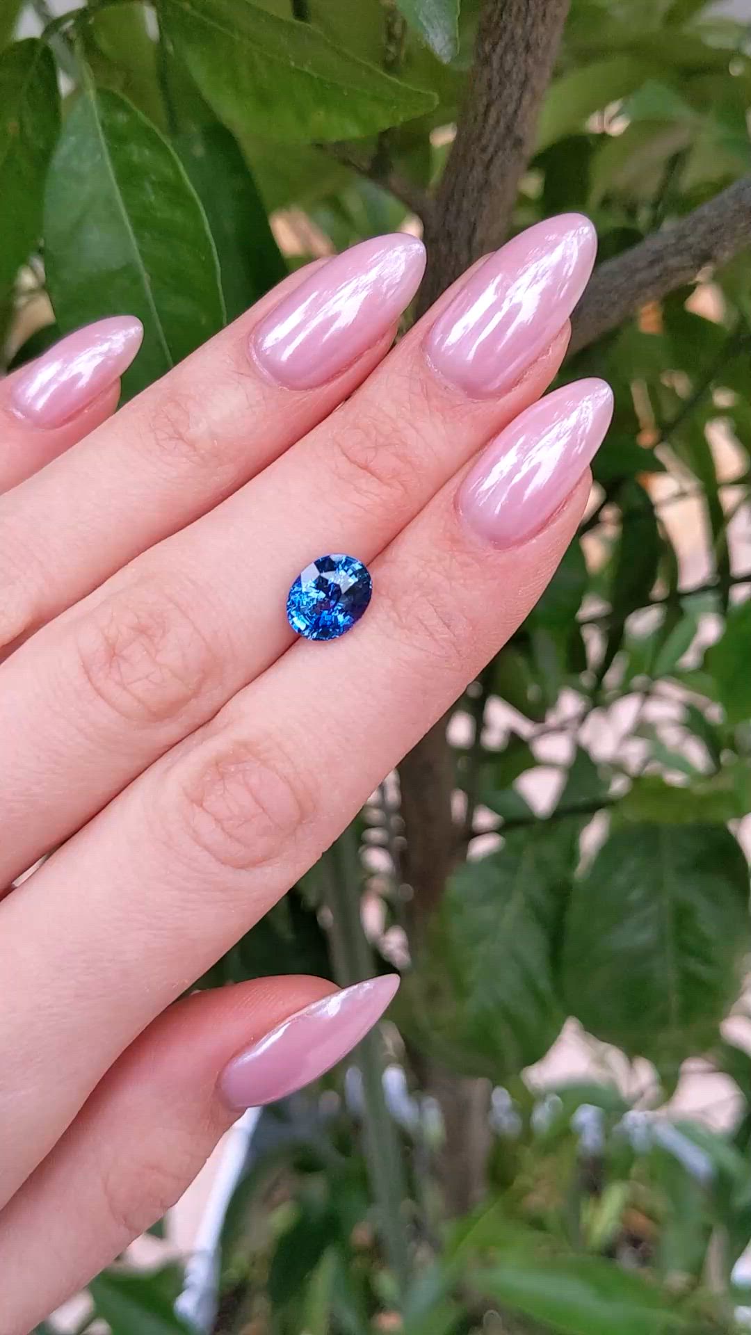 3.52 Ct. Blue Sapphire from Ceylon (Sri Lanka) Size Video