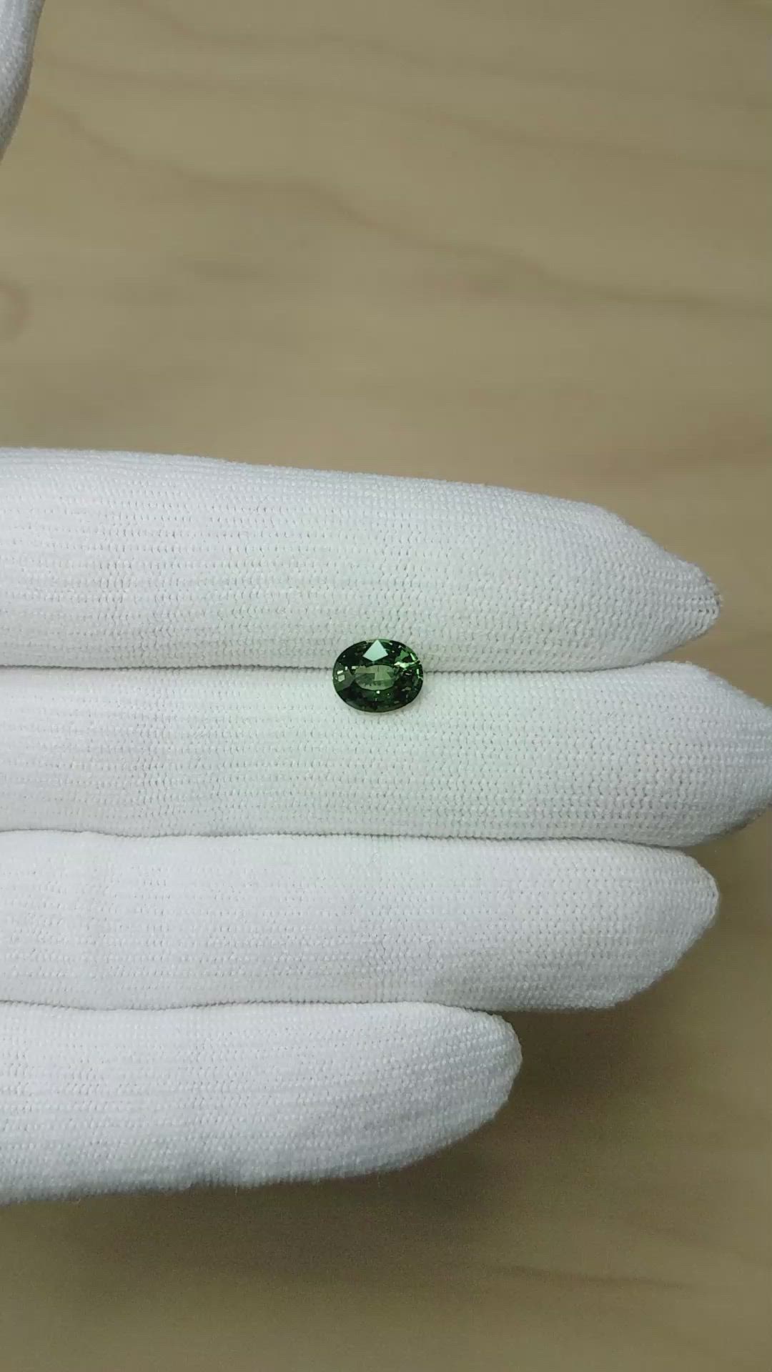 2.03 Ct. Bluish Green Sapphire from Madagascar Size Video