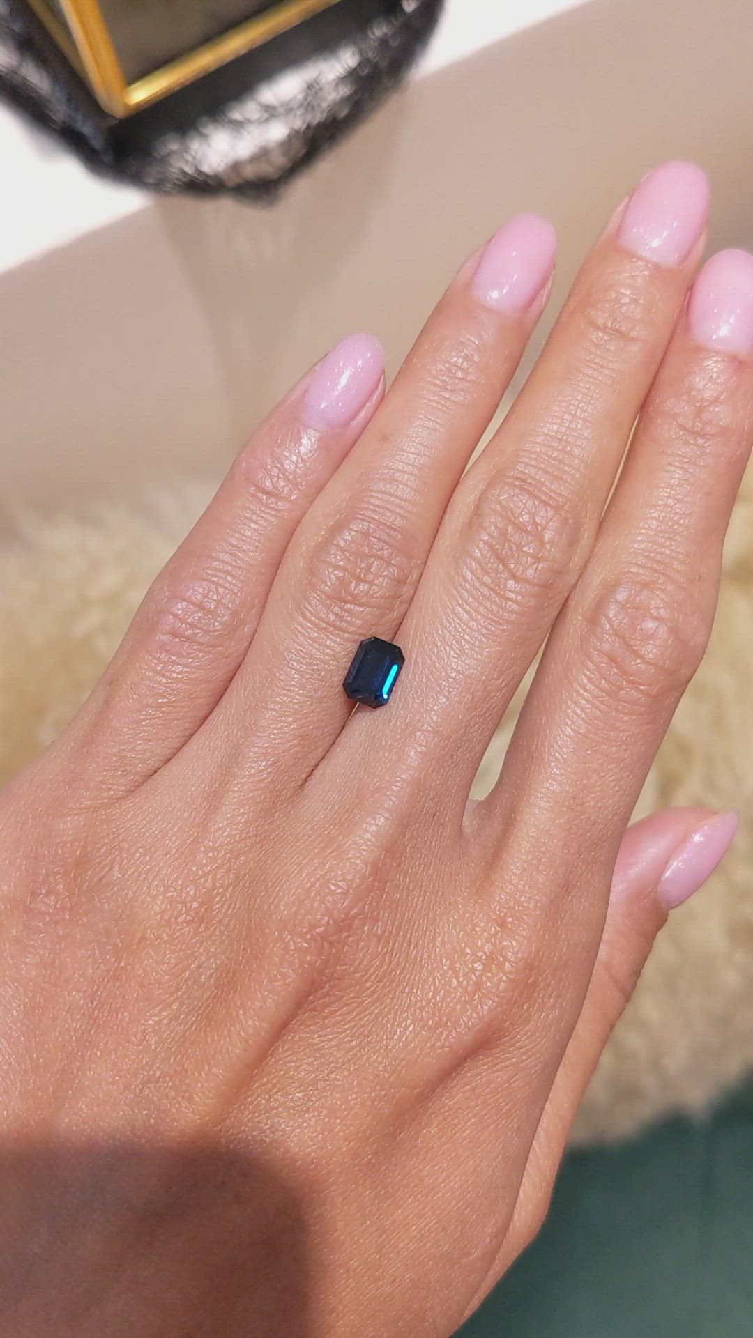 1.56 Ct. Greenish Blue Sapphire from Madagascar Size Video