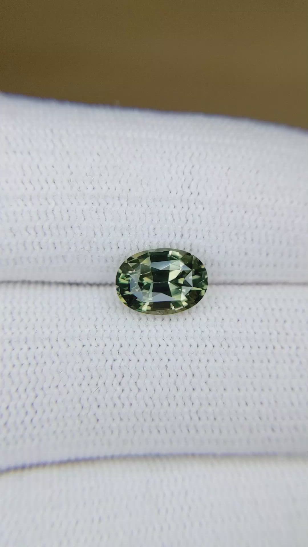 2.15 Ct. Yellowish Green Sapphire from Madagascar Size Video