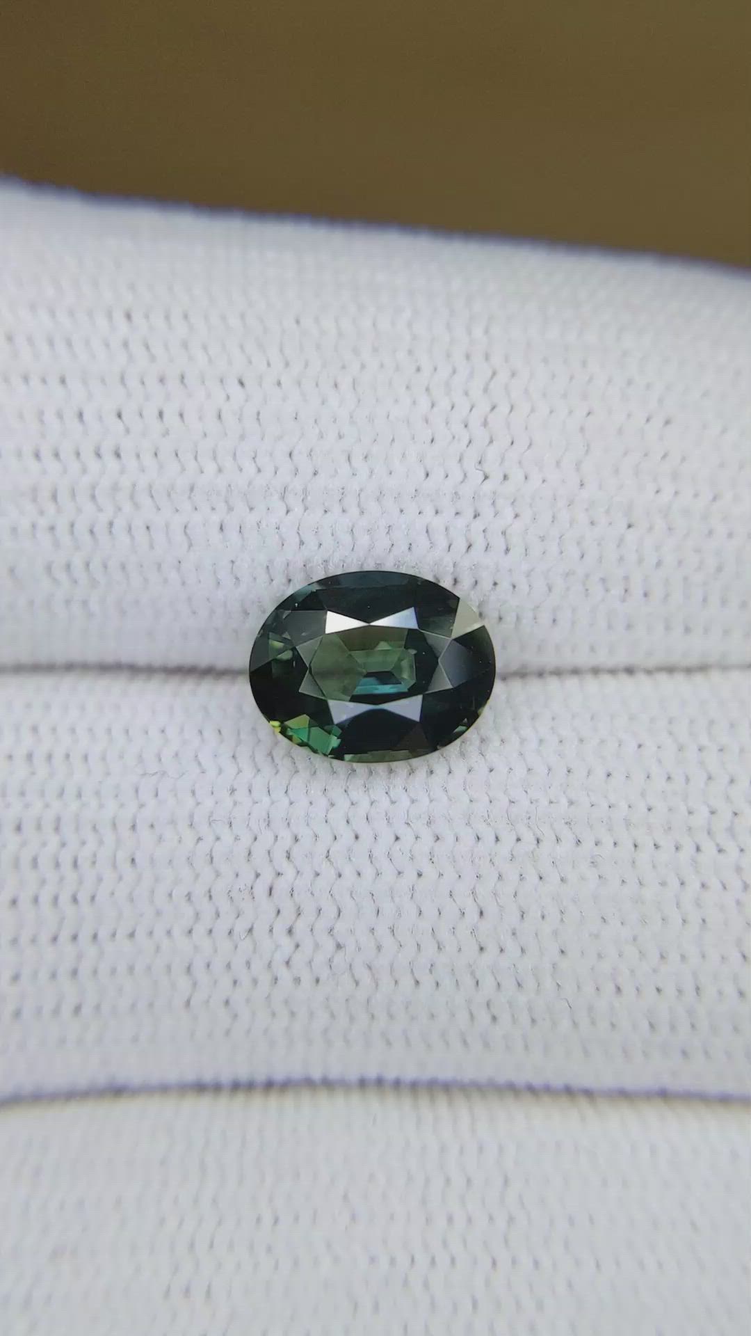 2.51 Ct. Bluish Green Sapphire from Madagascar Size Video