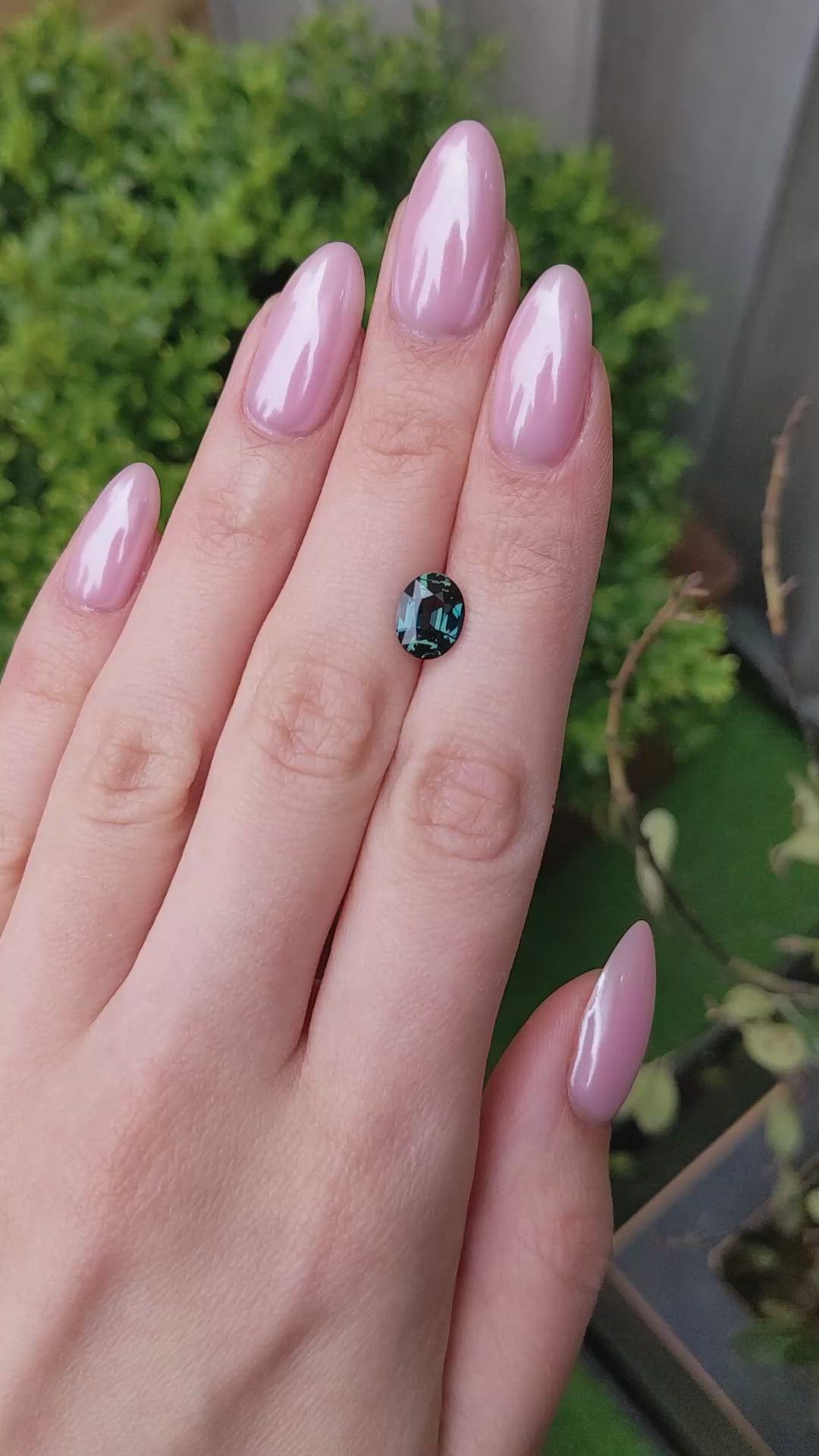 2.51 Ct. Bluish Green Sapphire from Madagascar Size Video