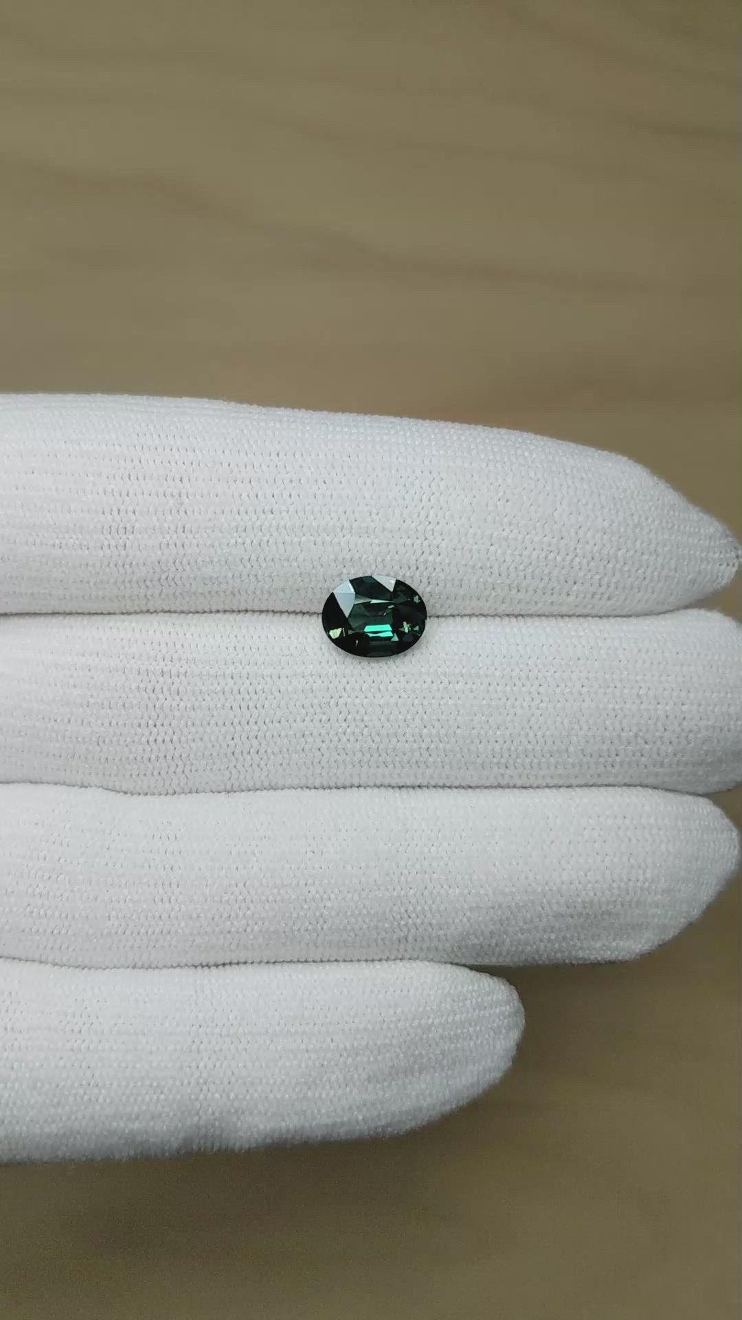 2.51 Ct. Bluish Green Sapphire from Madagascar Size Video