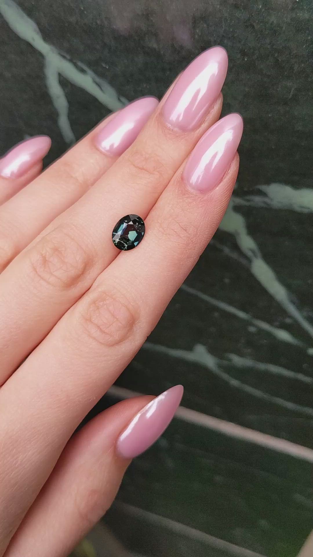 2.51 Ct. Bluish Green Sapphire from Madagascar Size Video