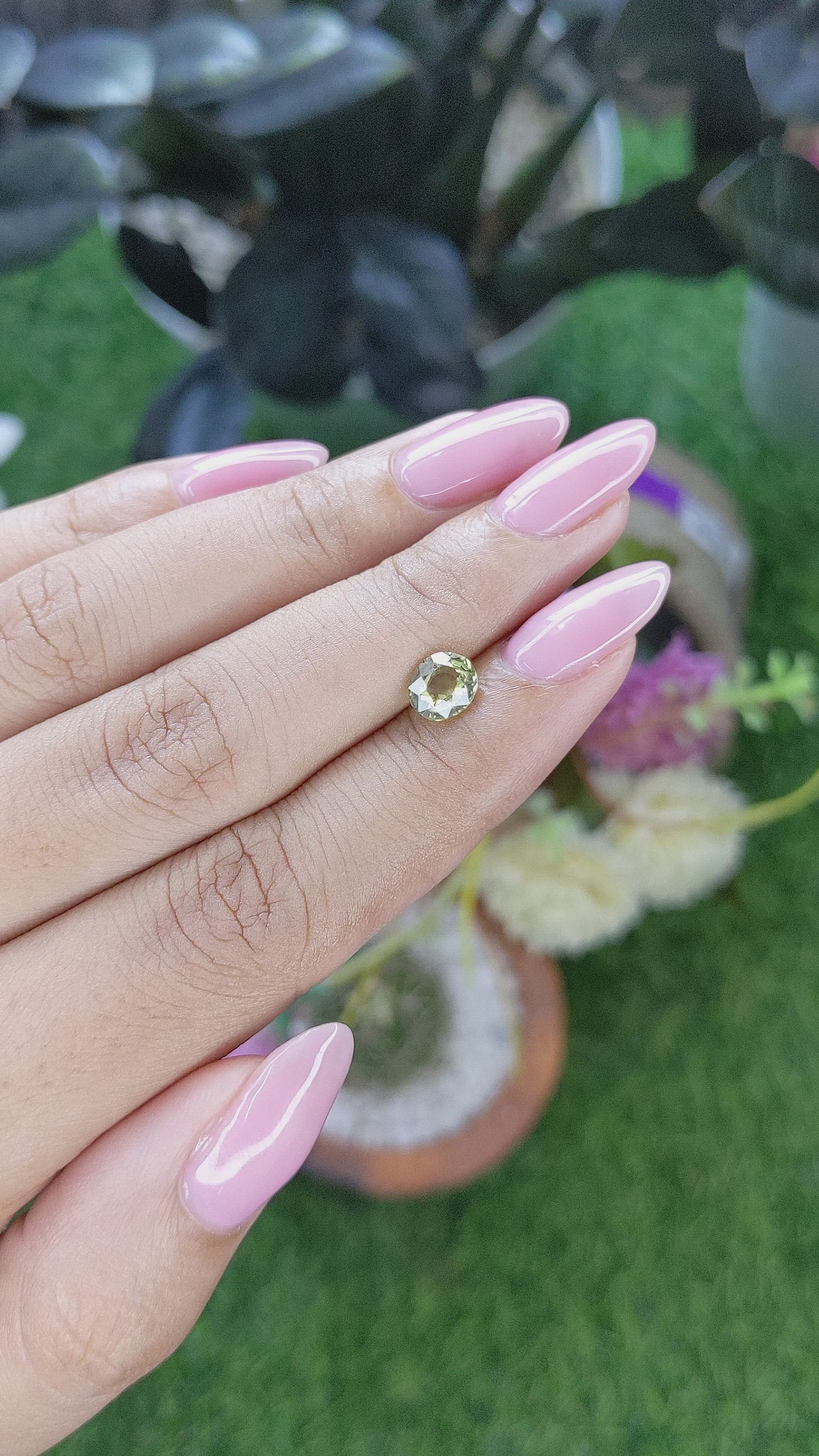 1.17 Ct. Yellowish Green Sapphire from Tanzania Size Video