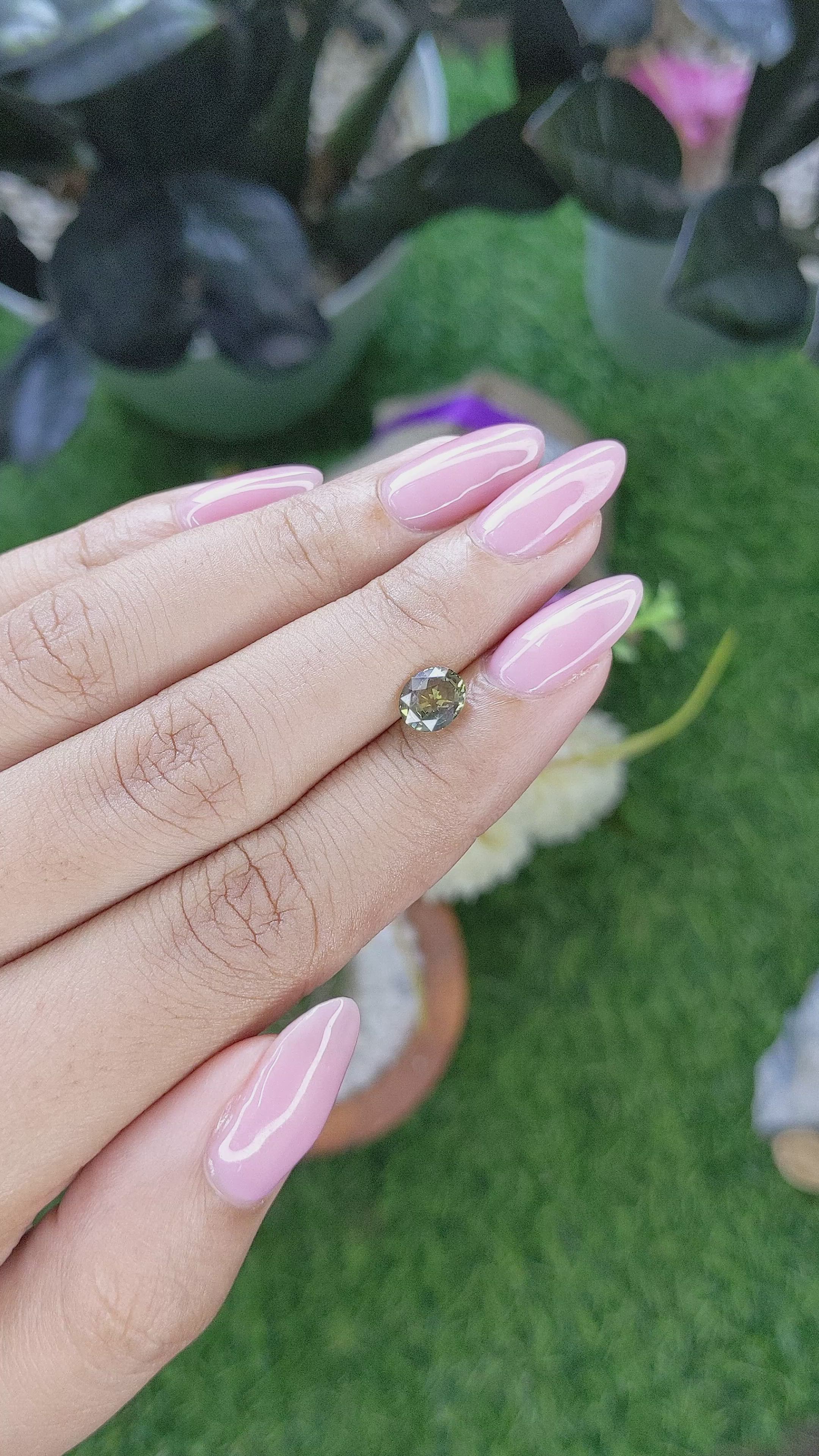 1.31 Ct. Yellowish Green Sapphire from Tanzania Size Video