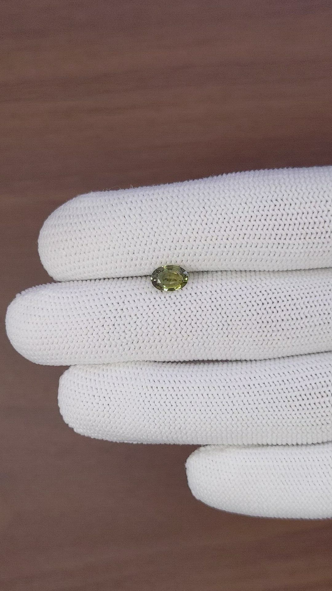 1.06 Ct. Yellowish Green Sapphire from Tanzania Size Video
