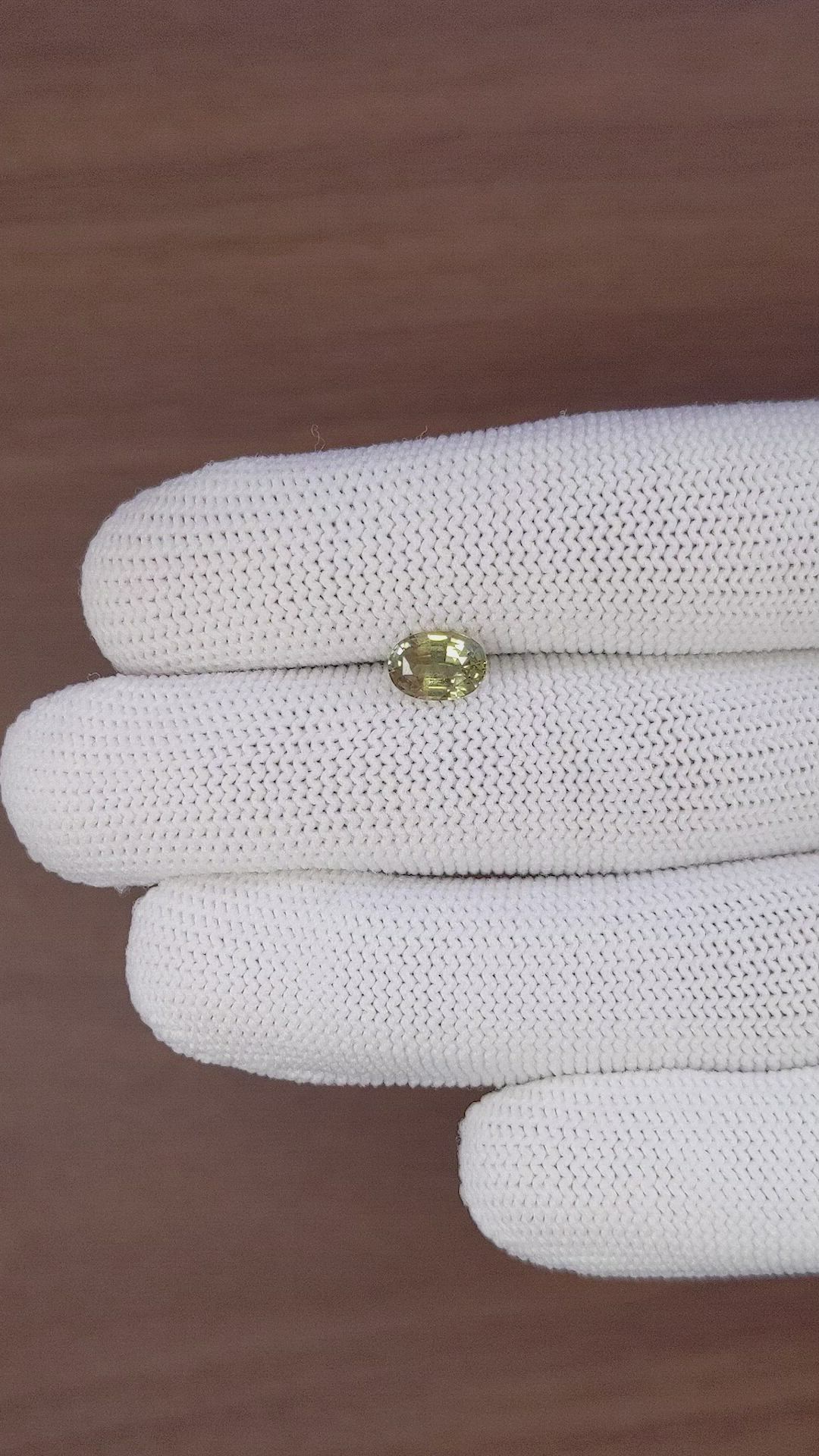 1.41 Ct. Yellowish Green Sapphire from Tanzania Size Video