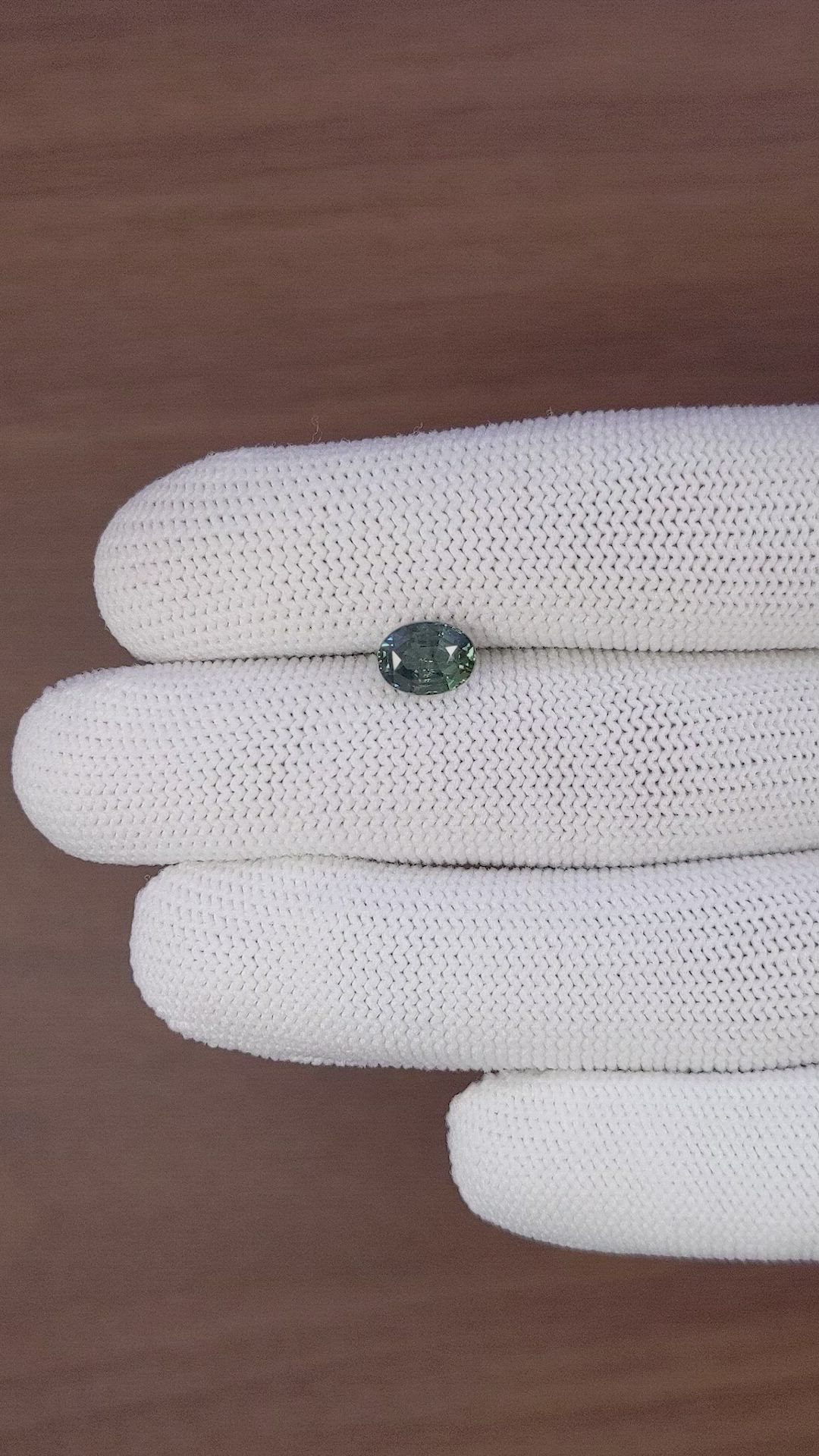 1.73 Ct. Bluish Green Sapphire from Tanzania Size Video