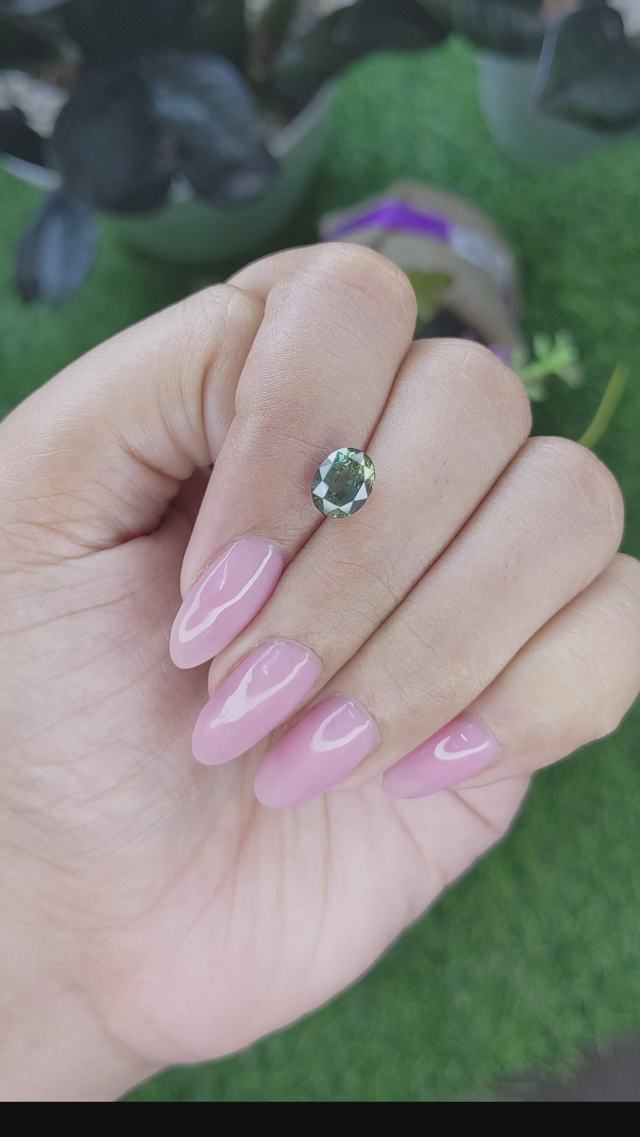 1.94 Ct. Bluish Green Sapphire from Tanzania Size Video