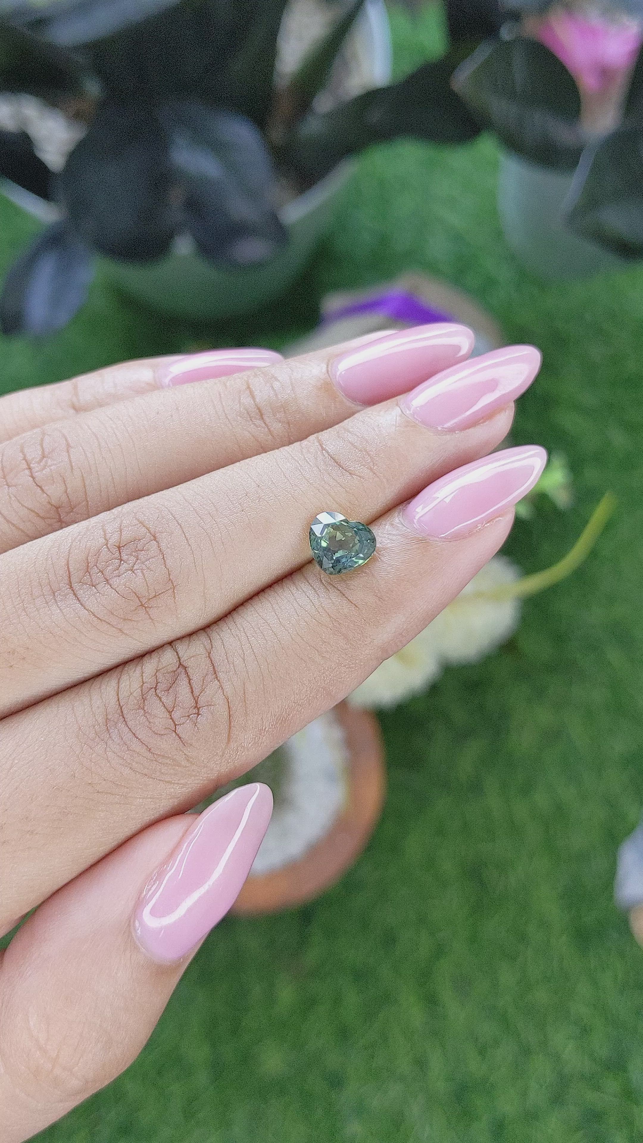 1.79 Ct. Green Sapphire from Tanzania Size Video