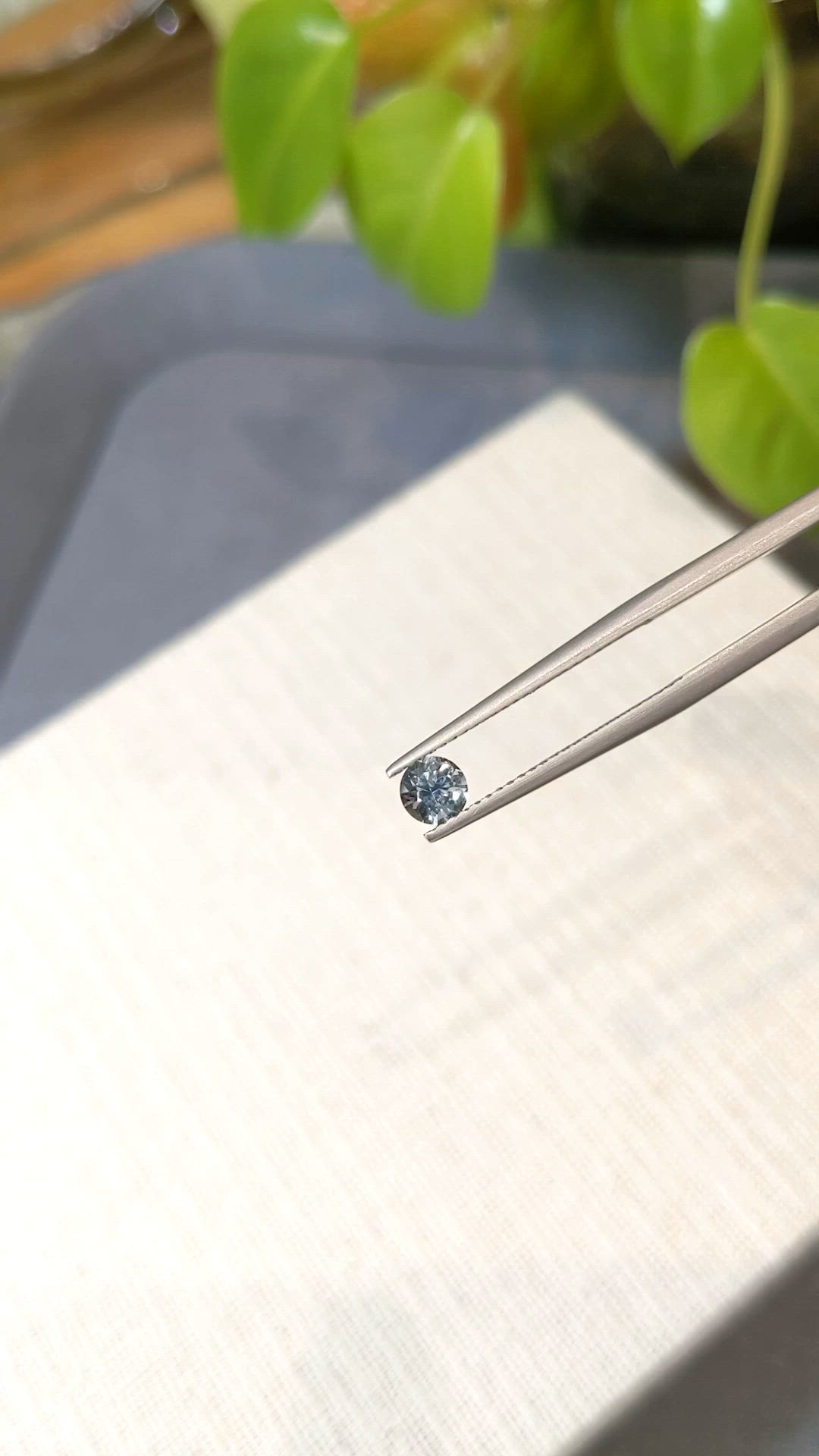 0.43 Ct. Greyish Blue Sapphire from Montana Size Video