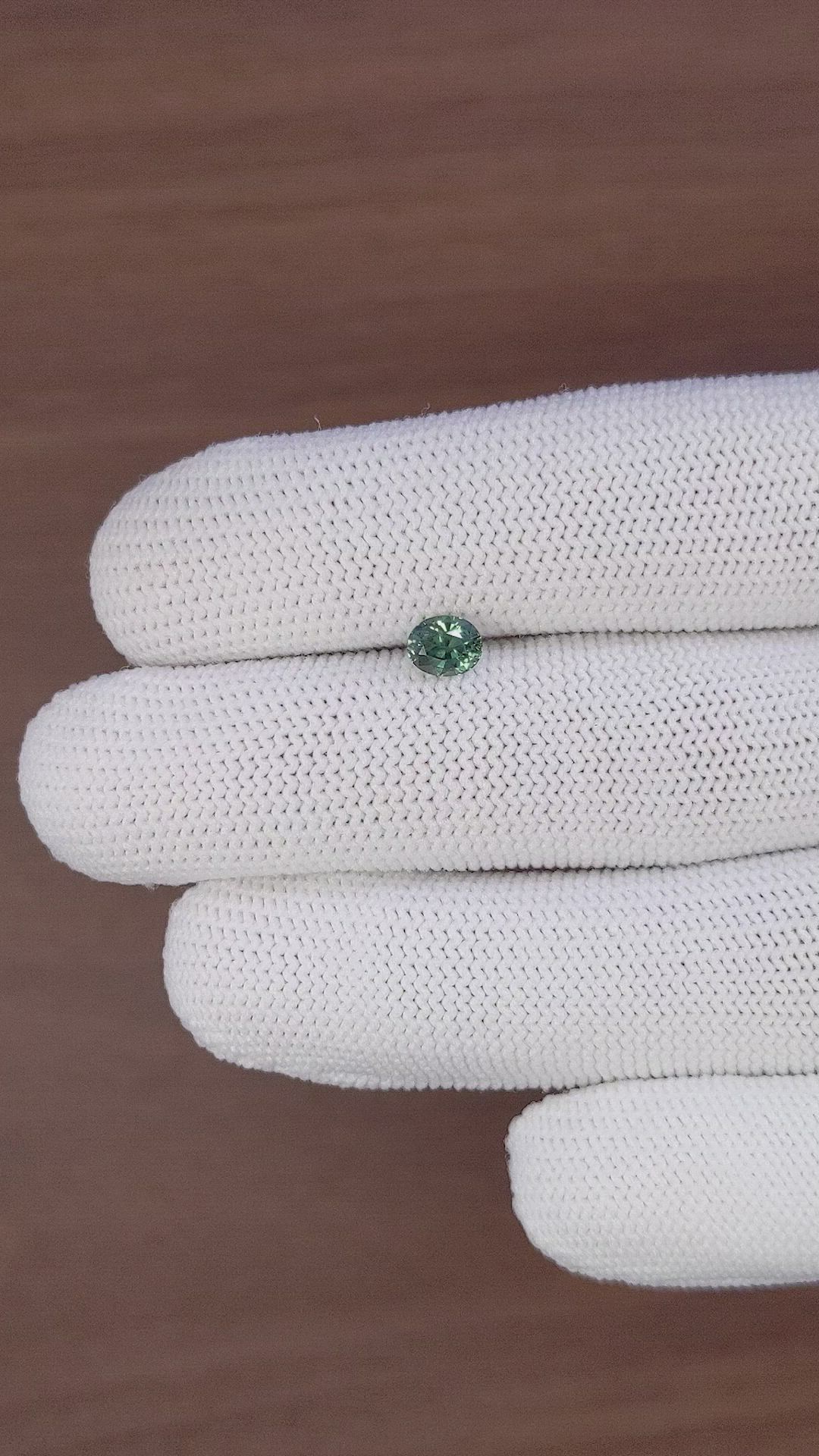 0.85 Ct. Bluish Green Sapphire from Tanzania Size Video
