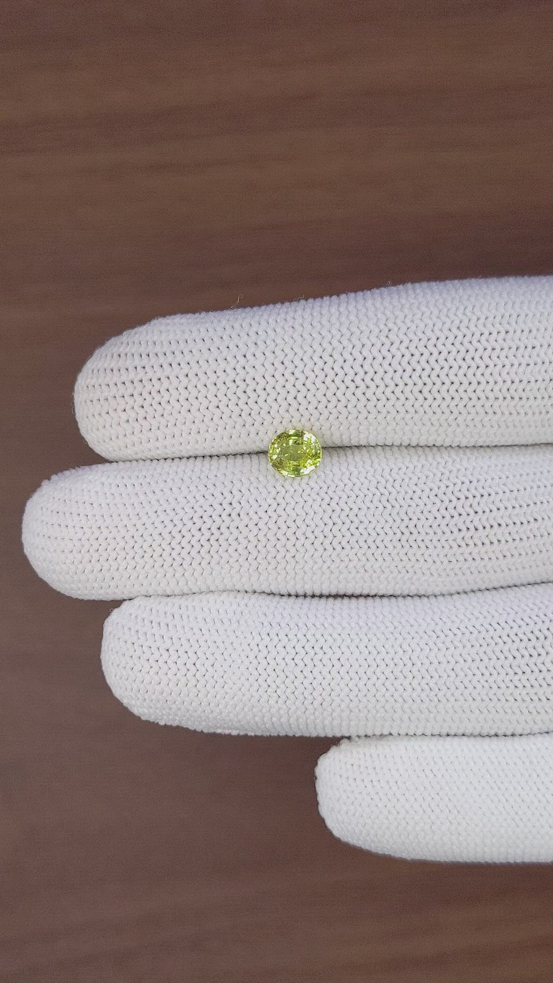 1.11 Ct. Yellowish Green Sapphire from Tanzania Size Video