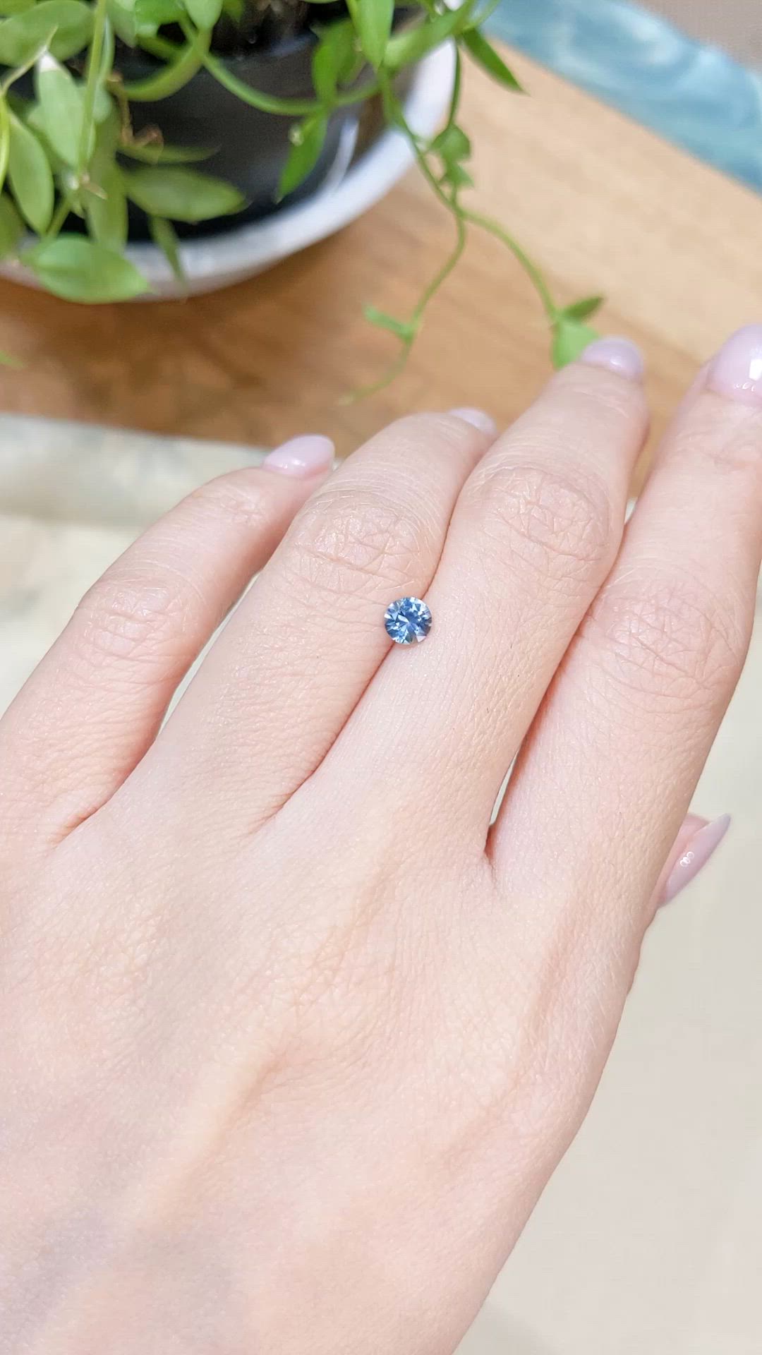 0.41 Ct. Blue Sapphire from Montana Size Video