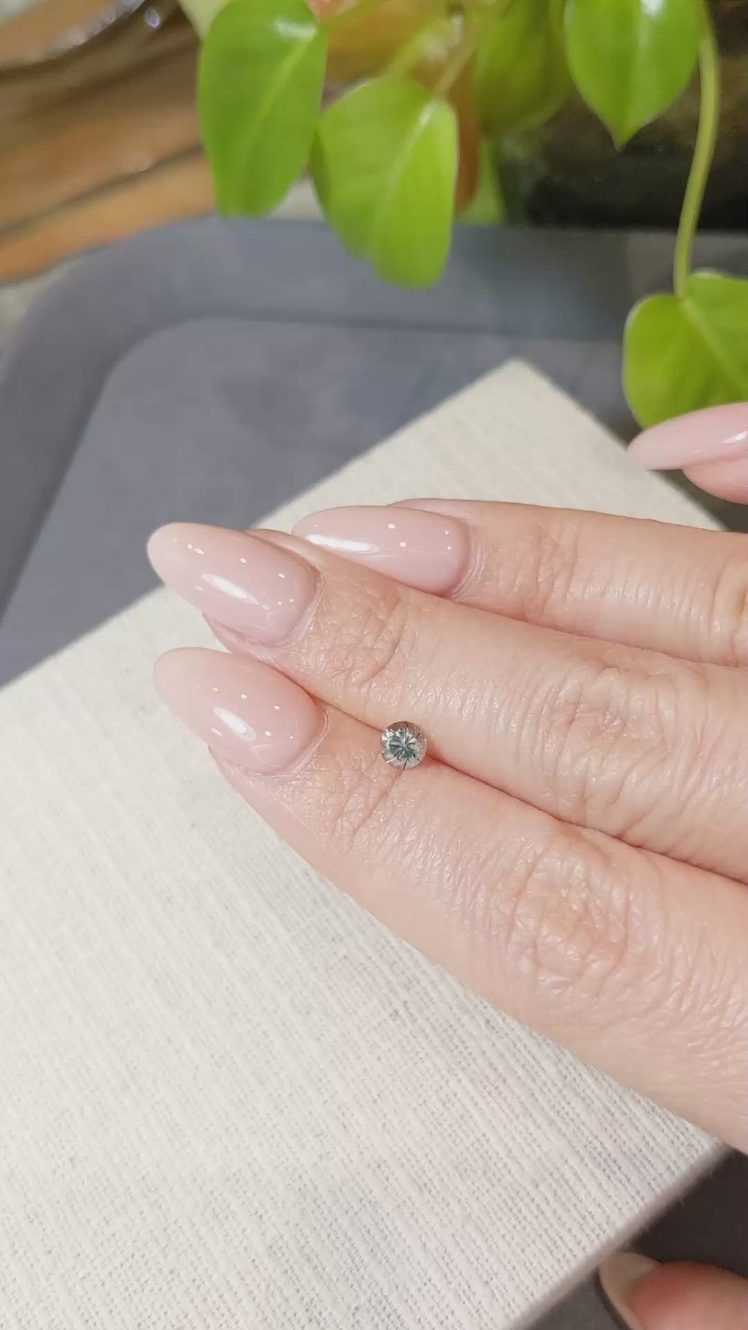0.44 Ct. Greyish Blue Sapphire from Montana Size Video