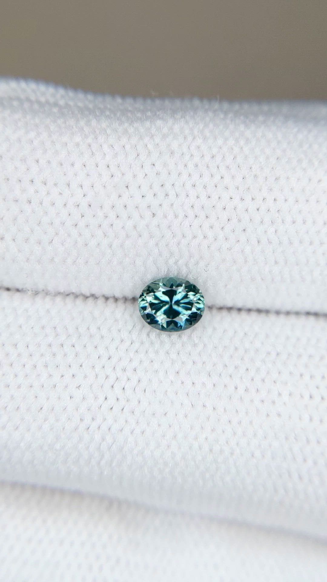 0.48 Ct. Greenish Blue Sapphire from Montana Size Video