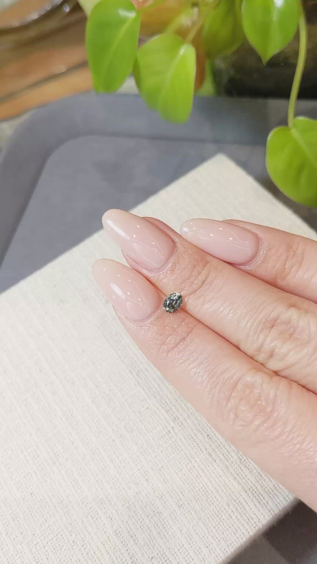 0.48 Ct. Bluish Grey Sapphire from Montana Size Video