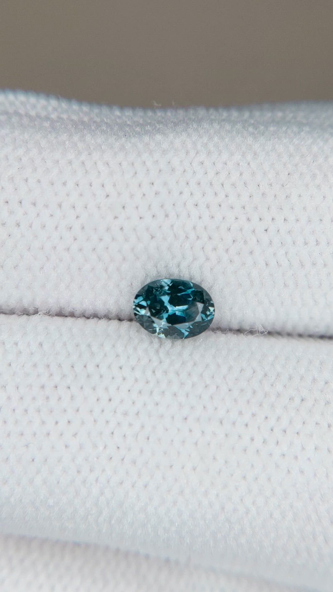 0.47 Ct. Bluish Green Sapphire from Montana Size Video