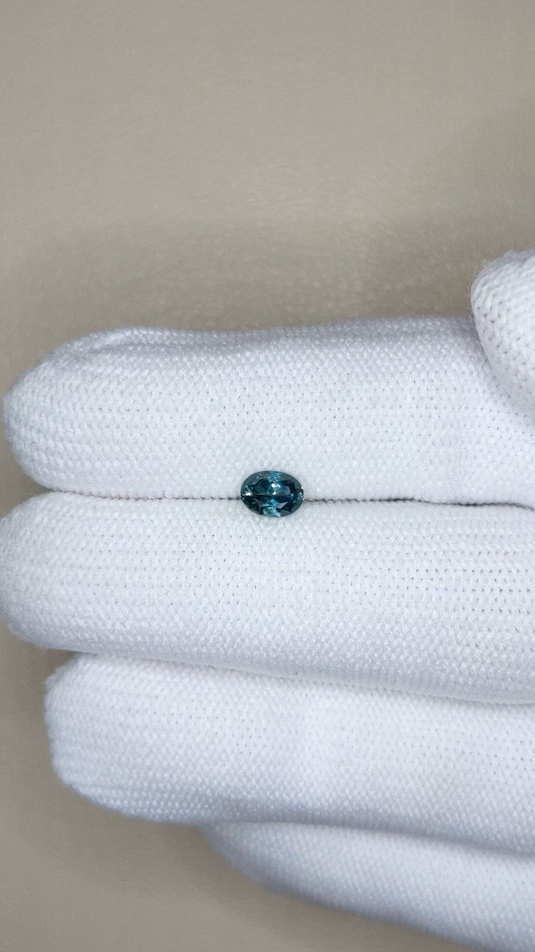 0.47 Ct. Bluish Green Sapphire from Montana Size Video