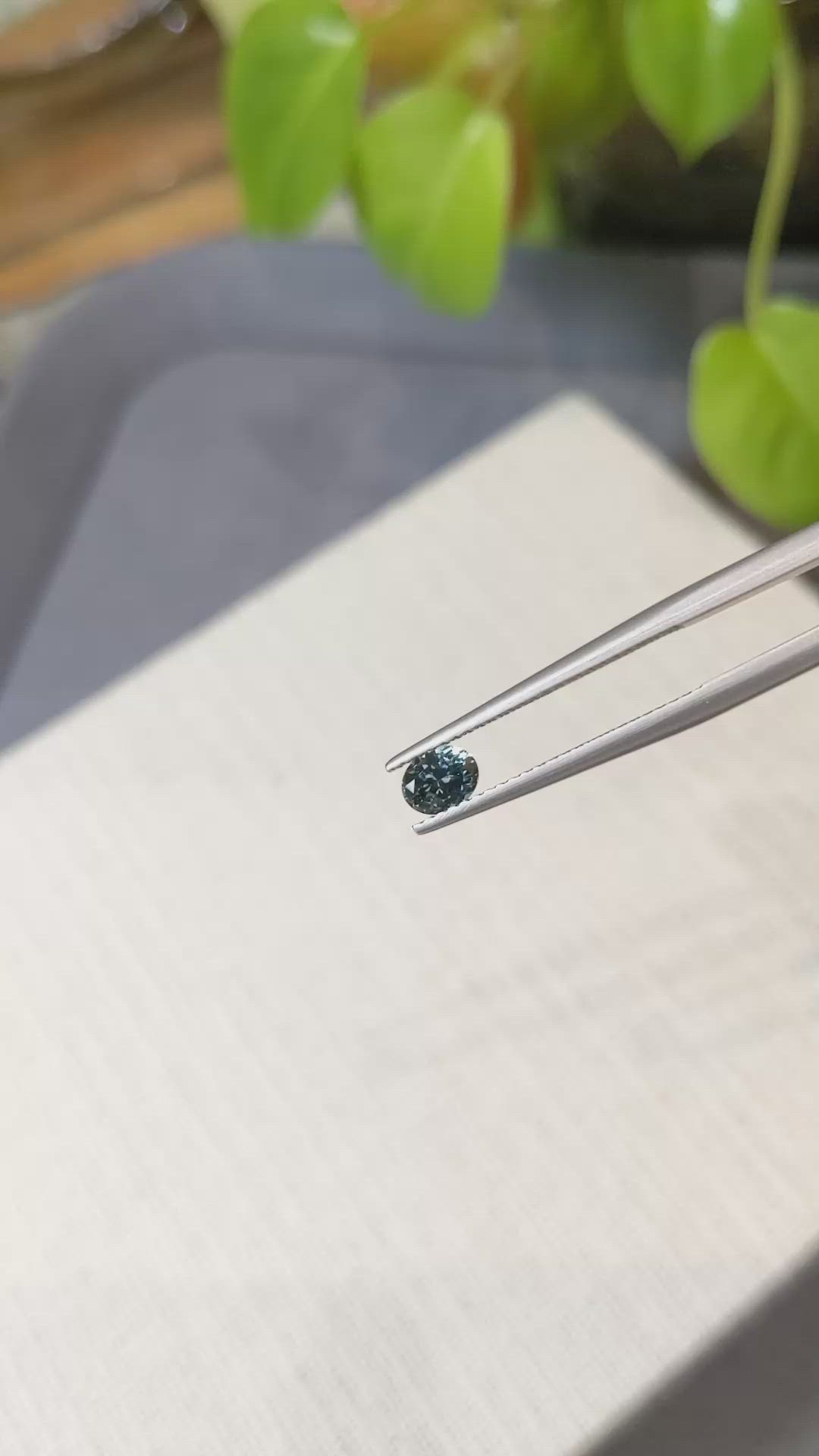 0.47 Ct. Bluish Green Sapphire from Montana Size Video