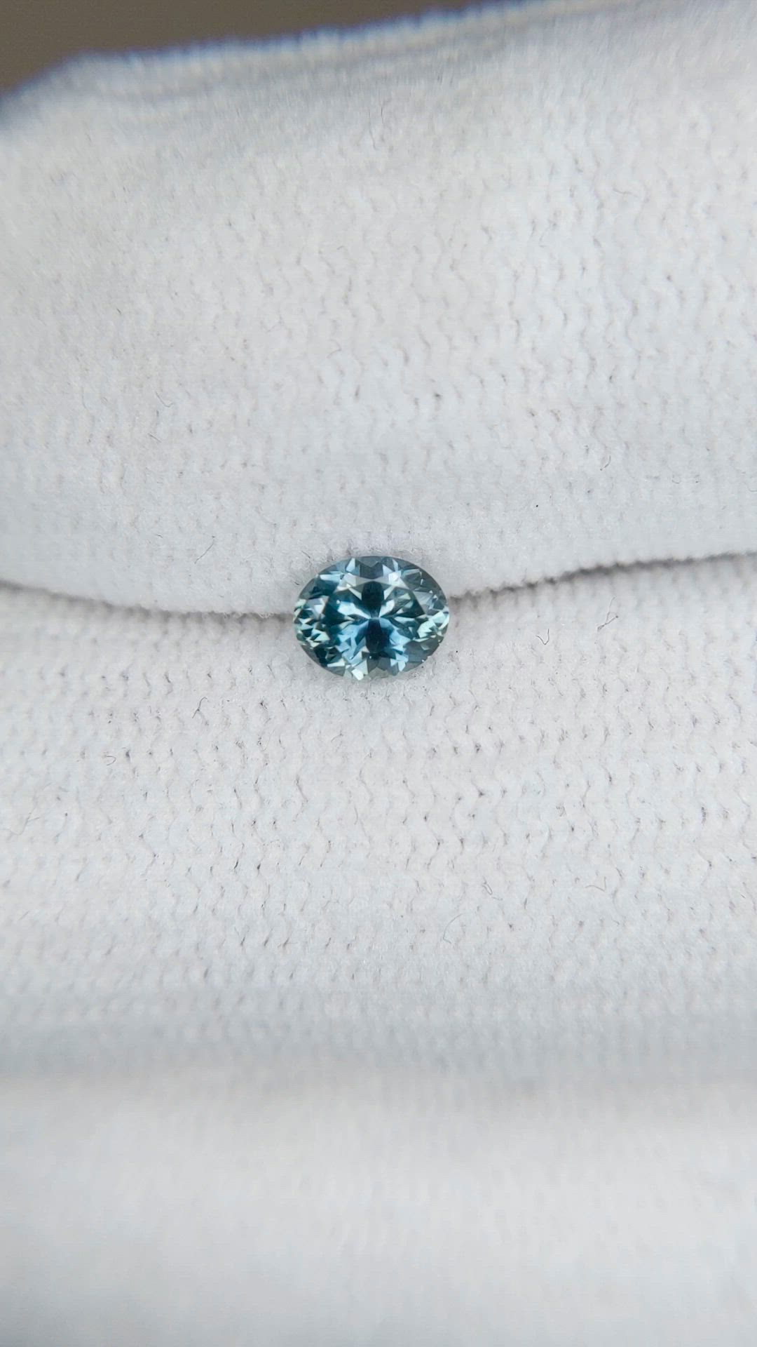 0.47 Ct. Bluish Green Sapphire from Montana Size Video