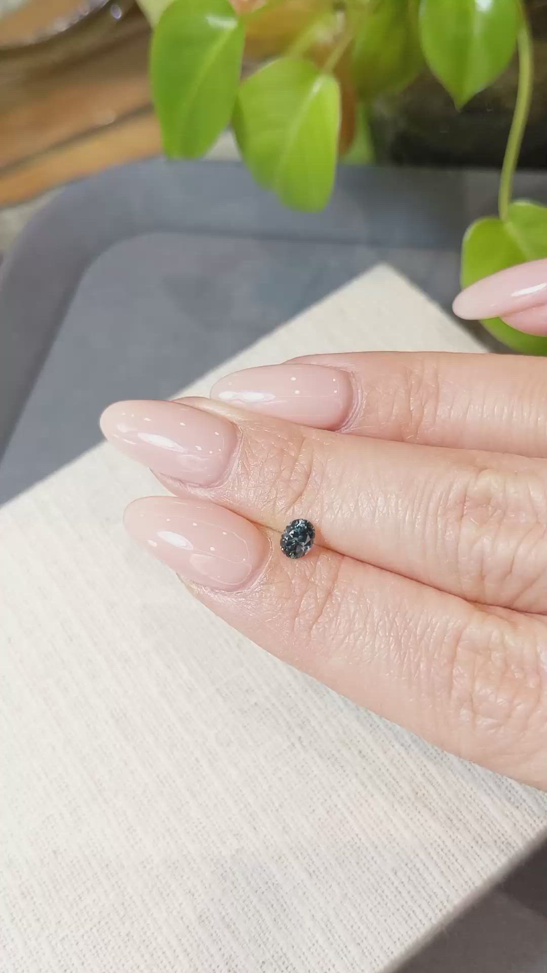 0.47 Ct. Bluish Green Sapphire from Montana Size Video