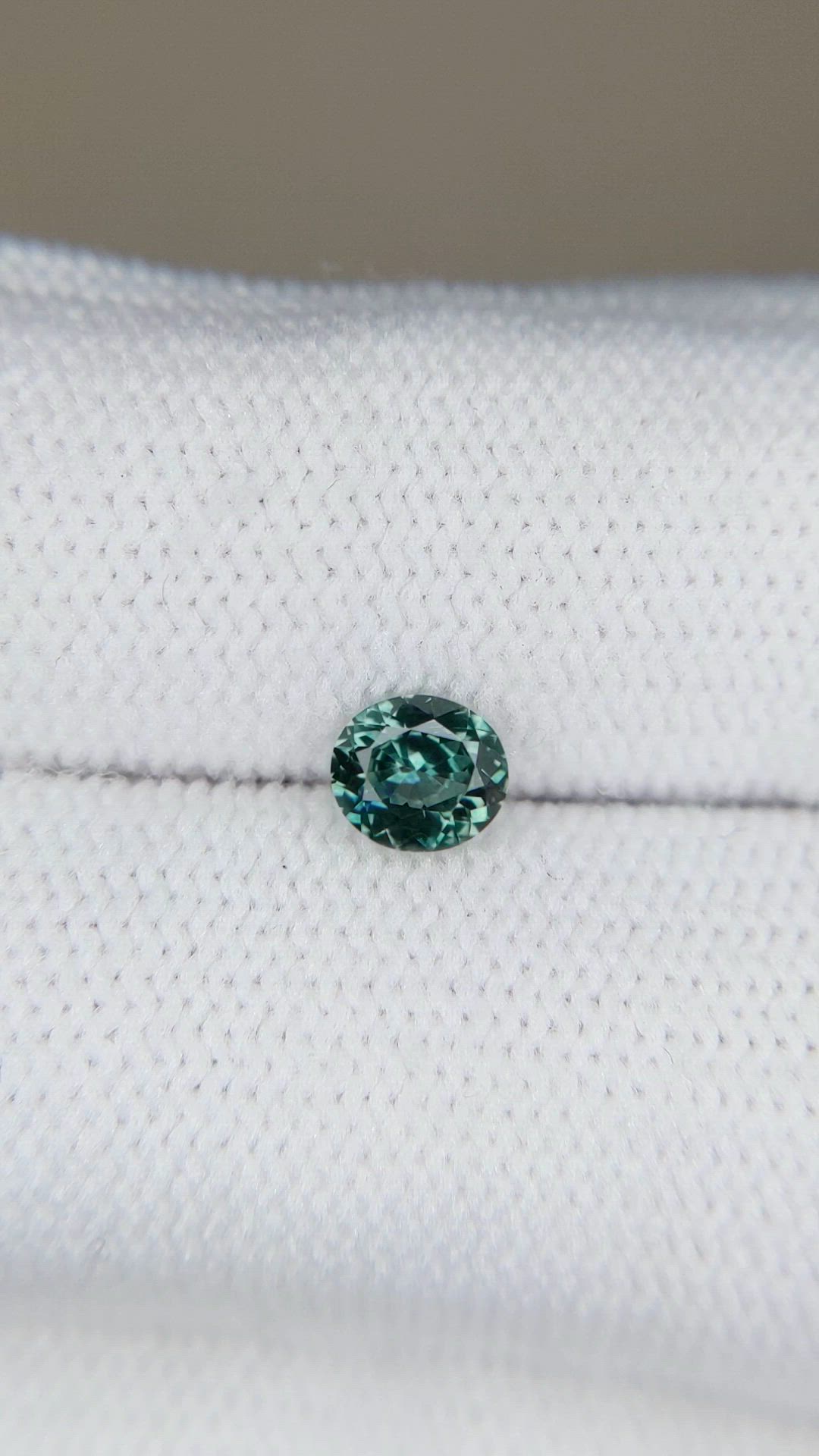 0.47 Ct. Bluish Green Sapphire from Montana Size Video
