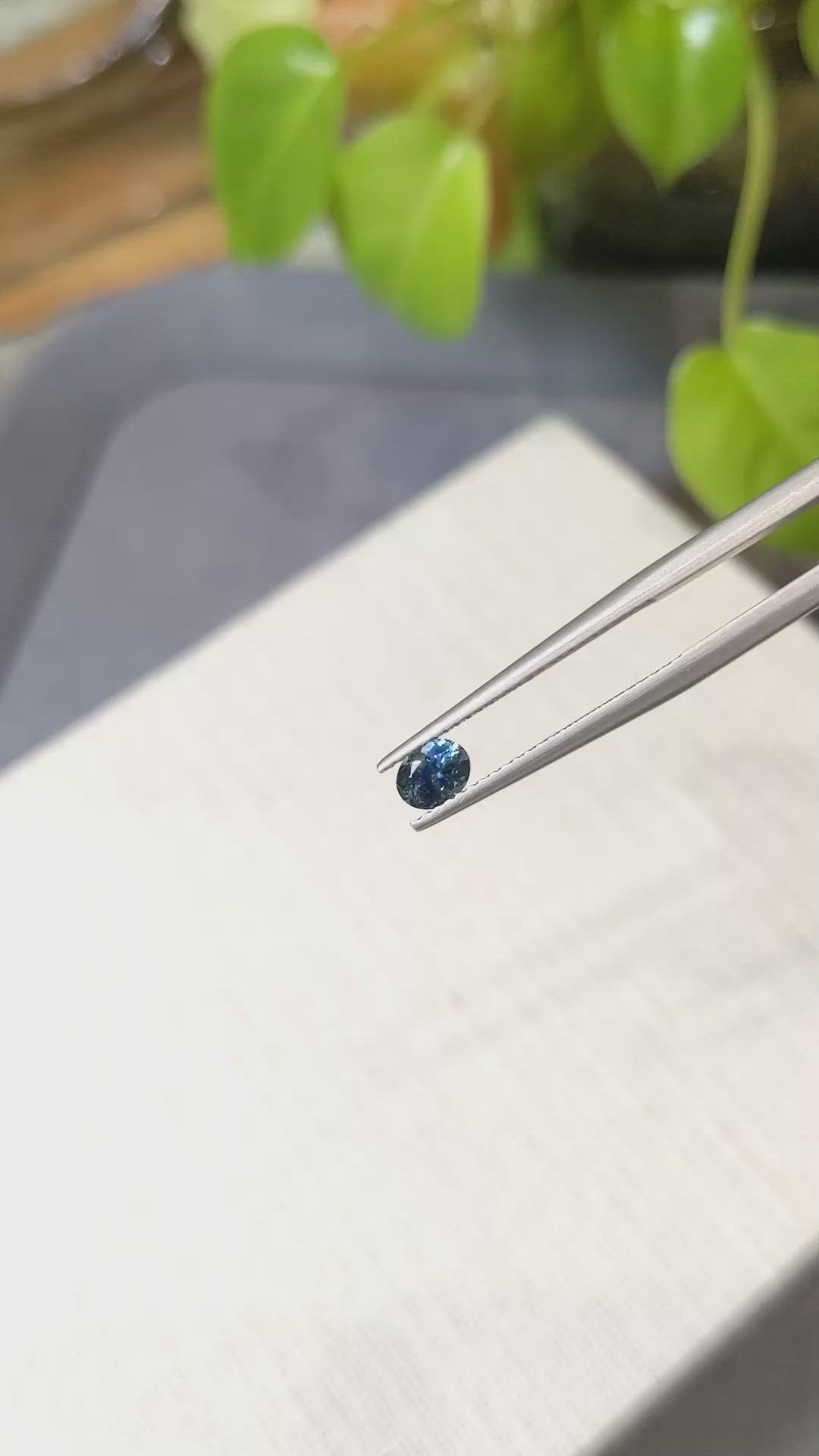 0.47 Ct. Greenish Blue Sapphire from Montana Size Video