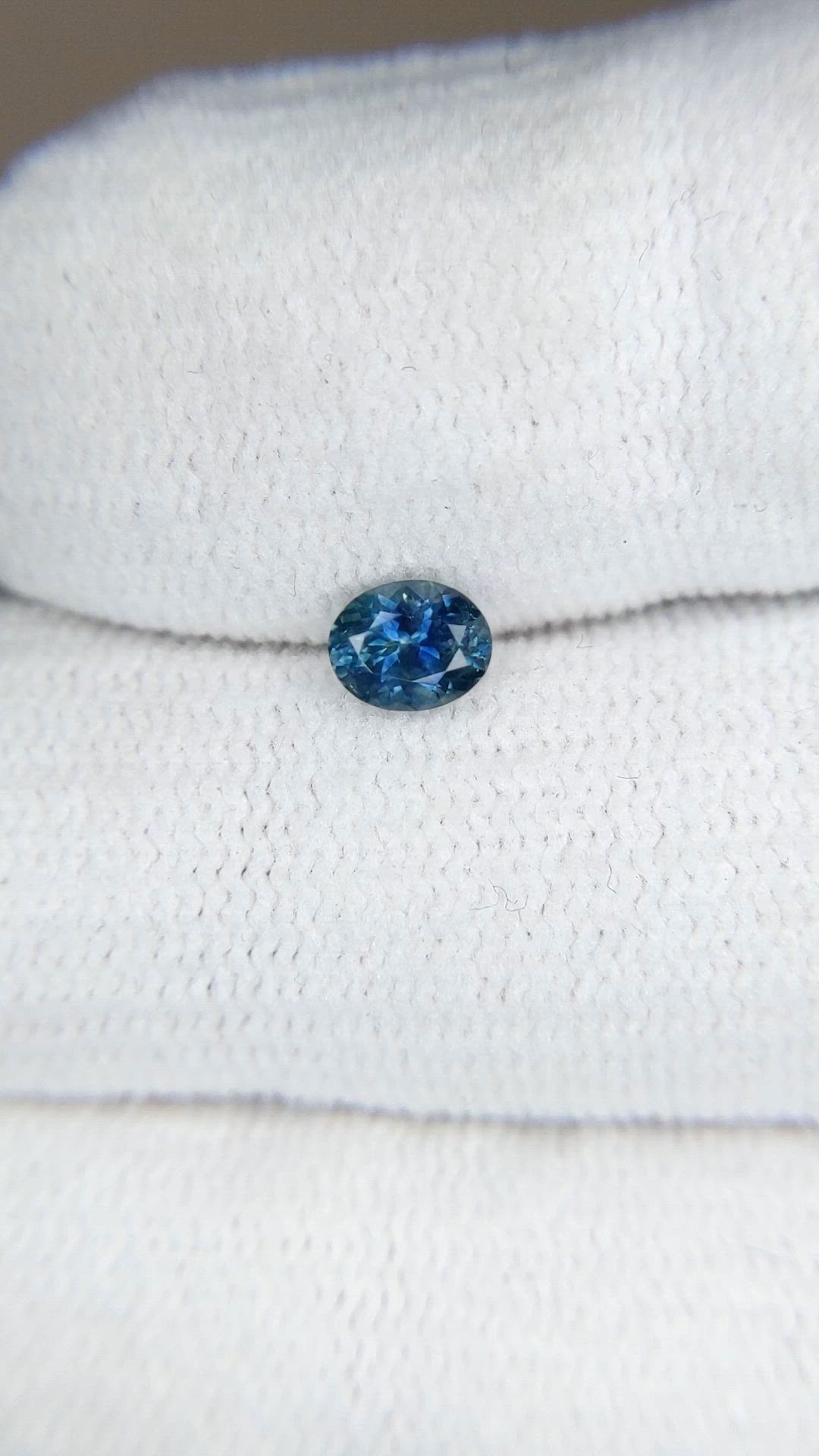 0.47 Ct. Greenish Blue Sapphire from Montana Size Video
