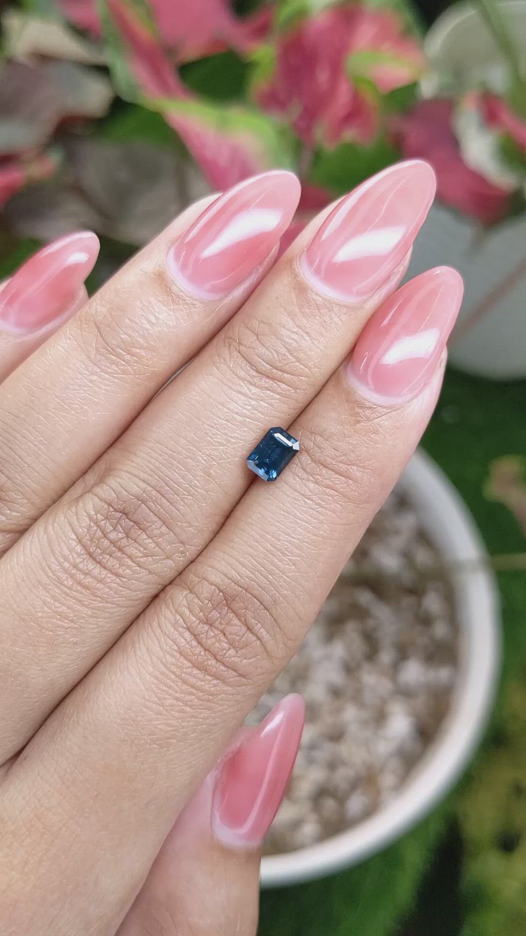 0.78 Ct. Greenish Blue Sapphire from Ceylon (Sri Lanka) Size Video