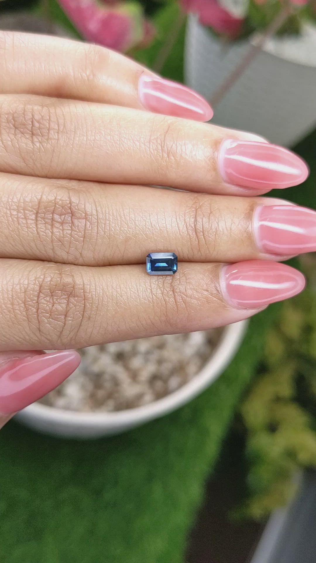 0.78 Ct. Greenish Blue Sapphire from Ceylon (Sri Lanka) Size Video