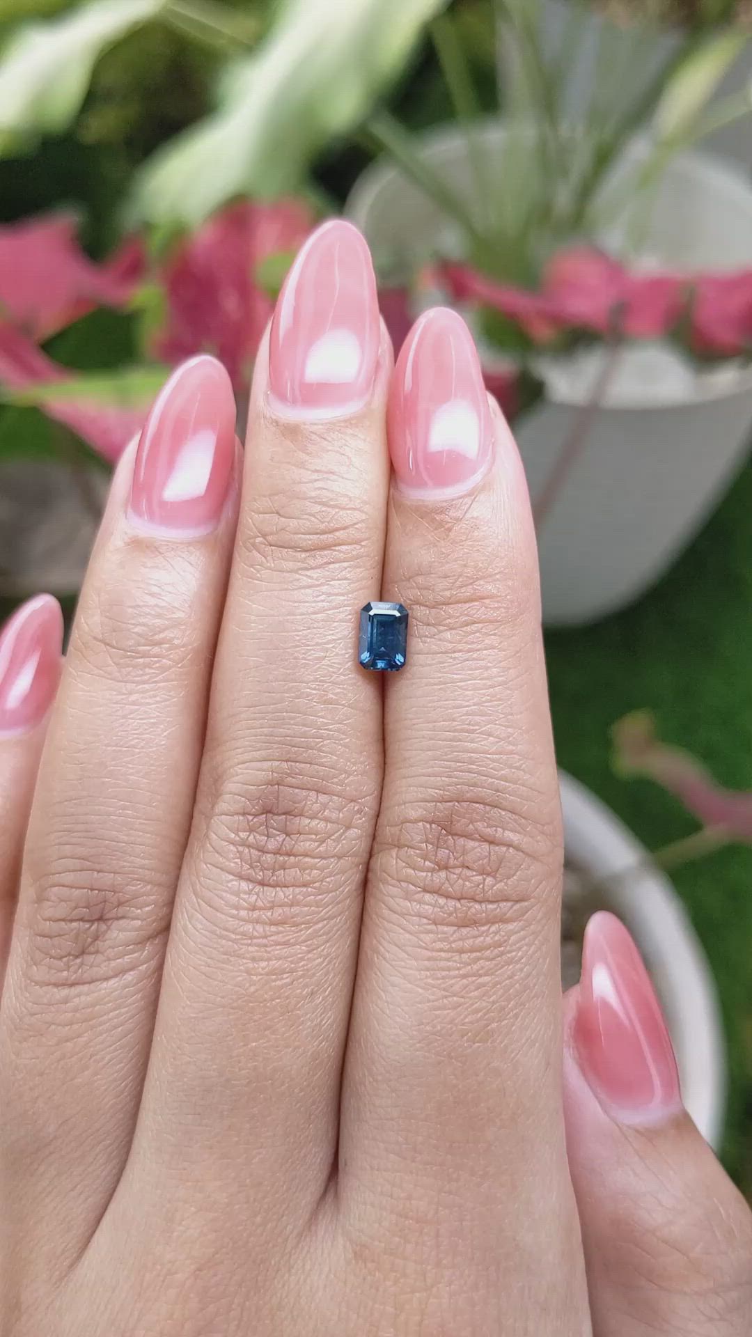 0.78 Ct. Greenish Blue Sapphire from Ceylon (Sri Lanka) Size Video