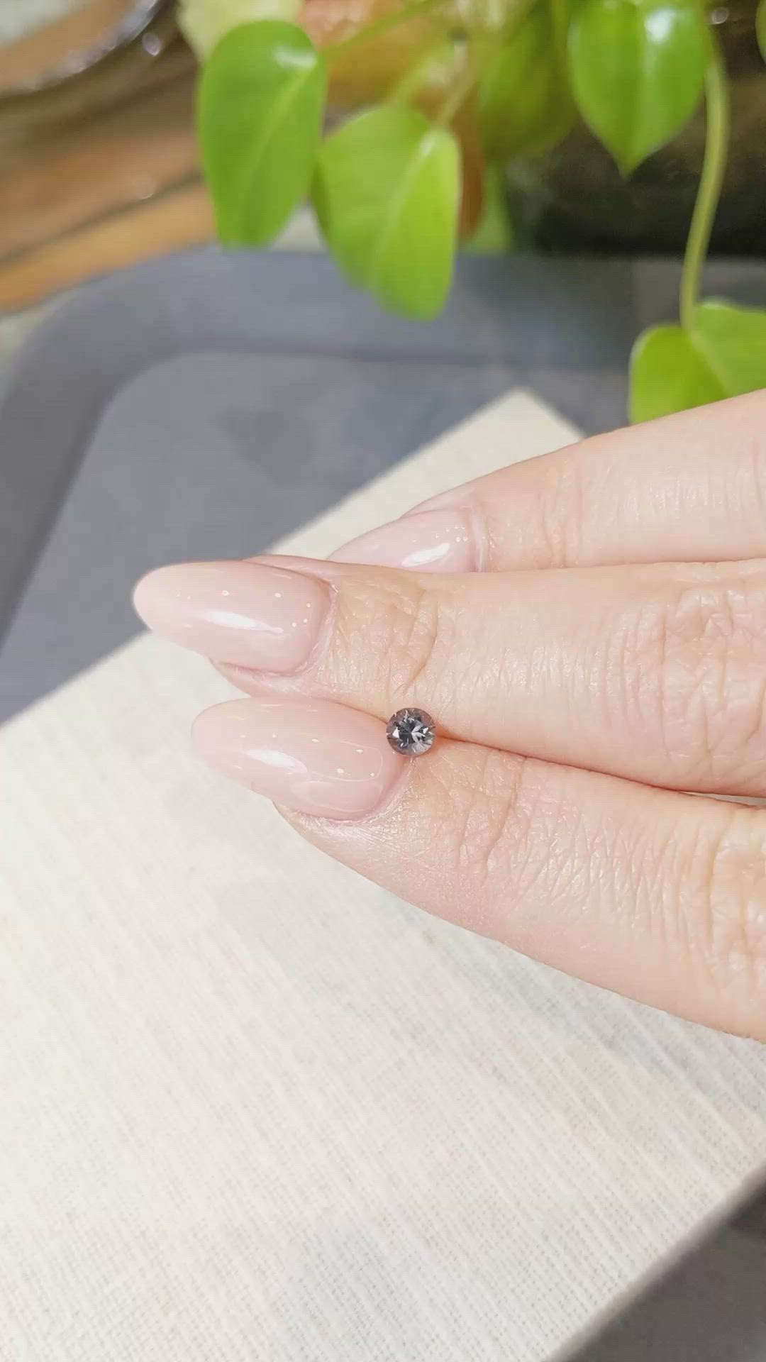 0.35 Ct. Bluish Grey Sapphire from Montana Size Video