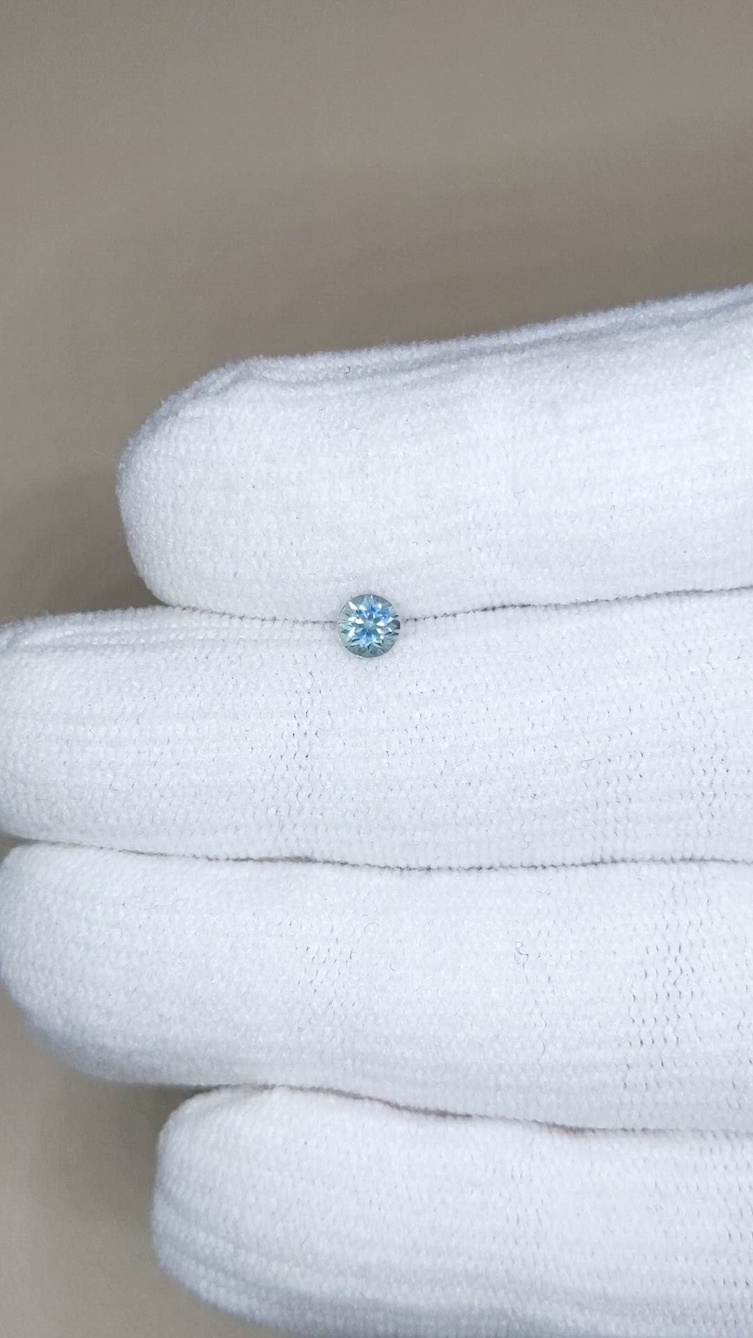 0.34 Ct. Bluish Green Sapphire from Montana Size Video