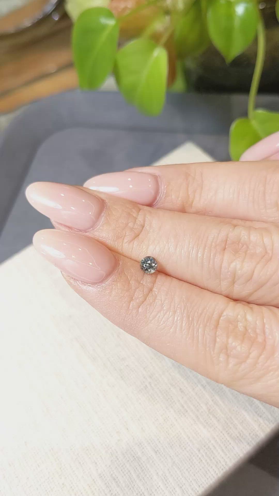 0.34 Ct. Bluish Green Sapphire from Montana Size Video