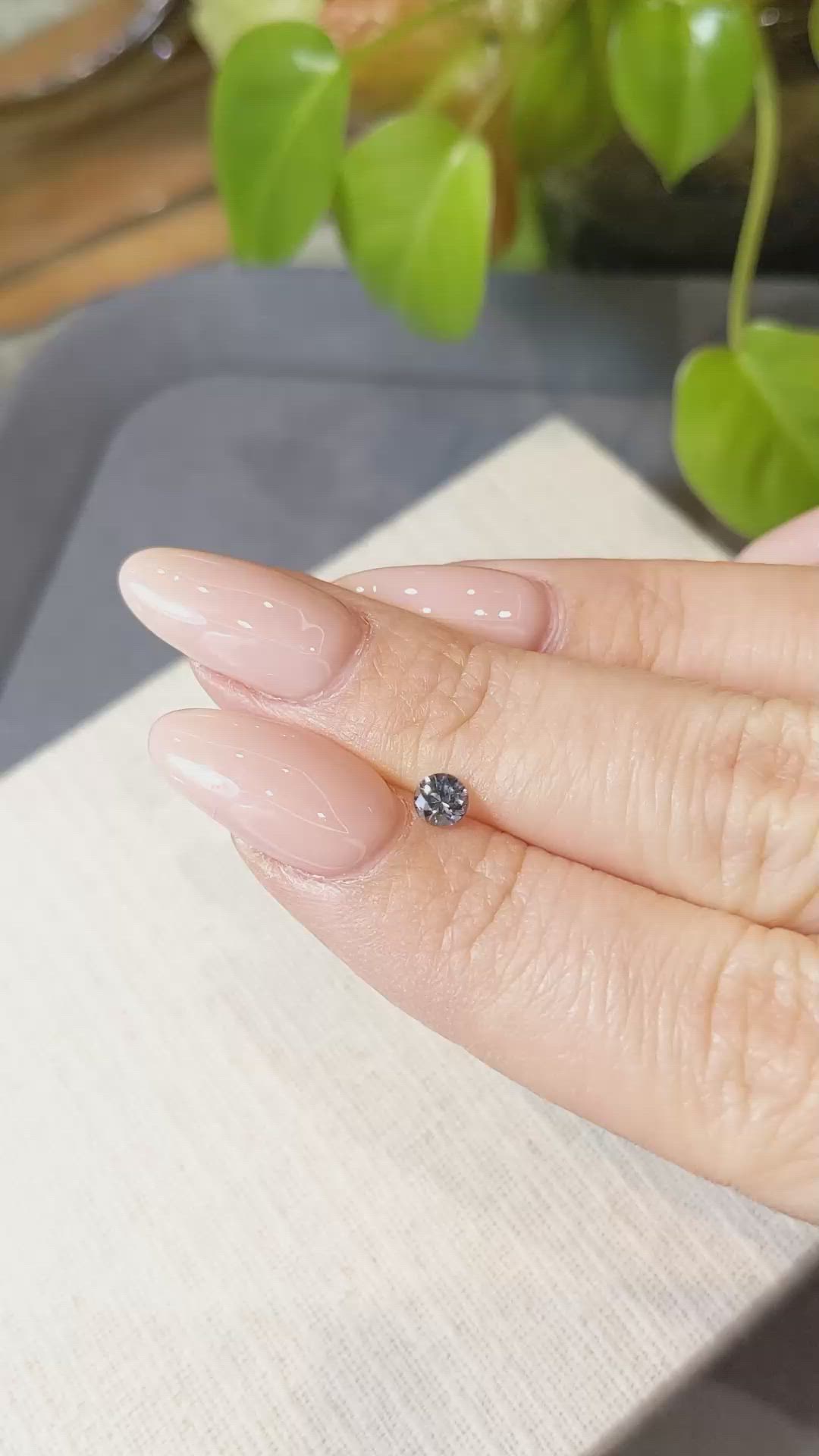 0.34 Ct. Bluish Grey Sapphire from Montana Size Video