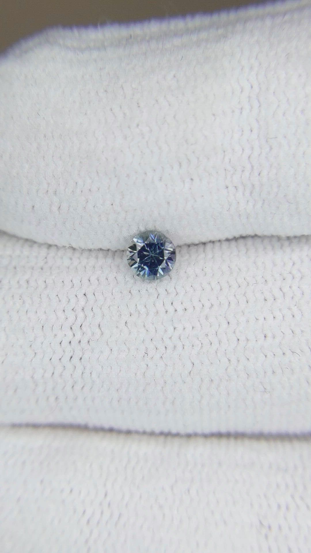 0.34 Ct. Bluish Grey Sapphire from Montana Size Video